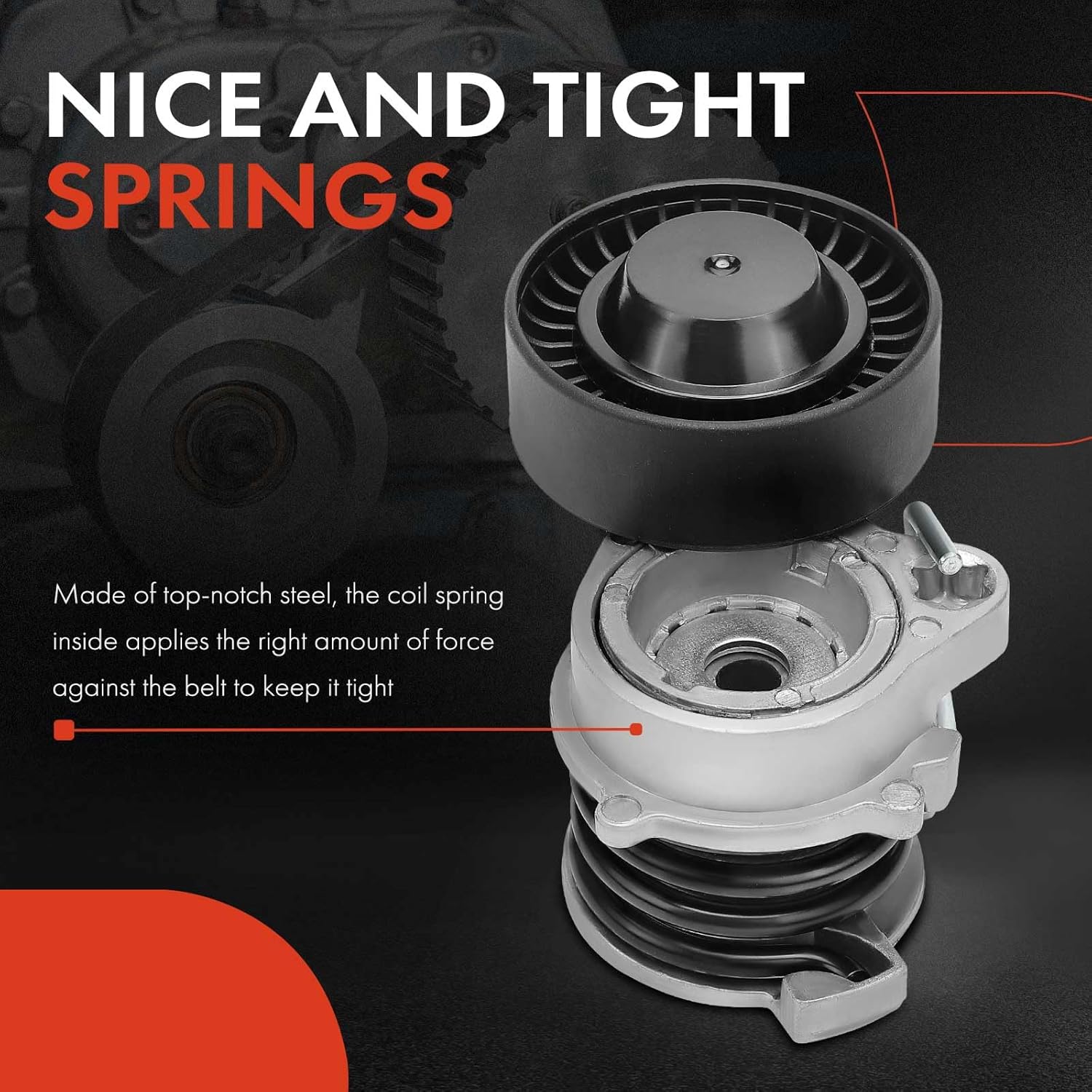 A-Premium A/C Belt Tensioner Assembly with Pulley Compatible with BMW 325i 325xi 325Ci 330i 330xi 330Ci 525i 530i 2003-2005 X3 2004-2006 X5 2002-2006 L6 2.5L 3.0L, Replace# 11287512758