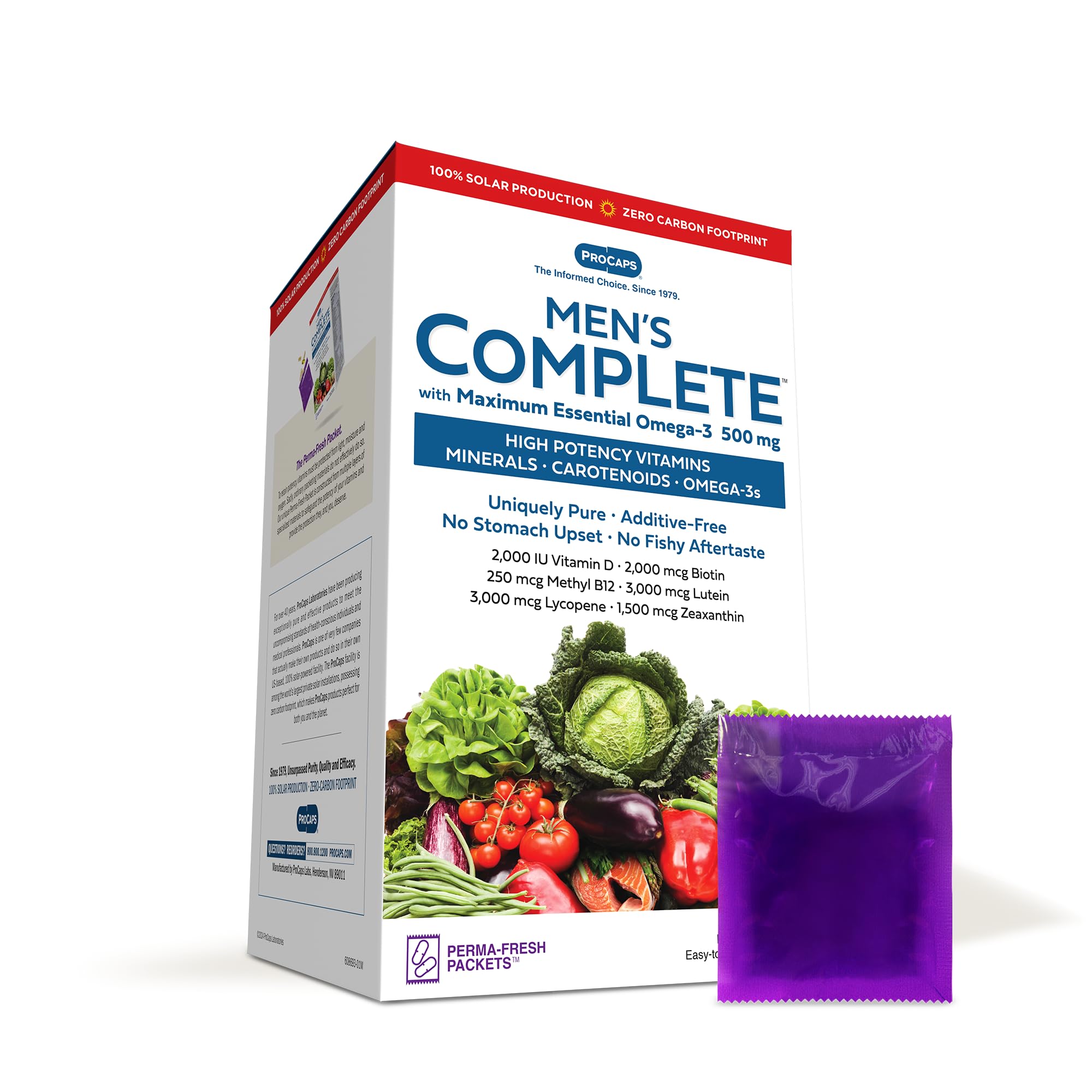 ANDREW LESSMANMultivitamin-Men's Complete with Maximum Essential Omega-3 500 mg 60 Packets - 30+ High Potencies of All Nutrients, Essential Vitamins, Minerals, Carotenoids. No Additives