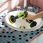 Kichwit 4 Inch Drill Power Scrubber Scouring Pads Cleaning Kit, Heavy Duty Household Cleaning Tool (Metal Shaft Included)