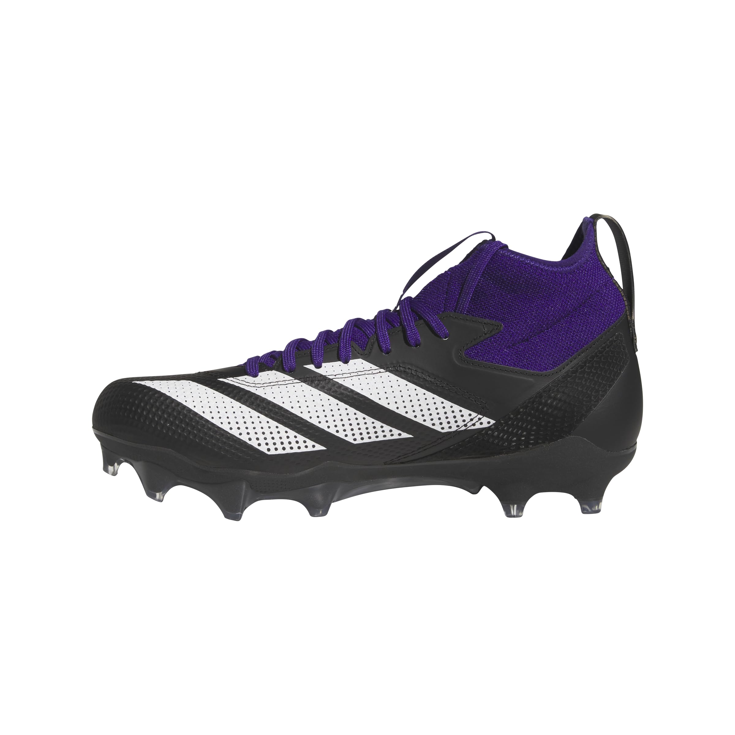 Adidas Unisex-Adult Adizero Impact American Football Sneaker, Black/White/Team Collegiate Purple, 11 Women/10 Men