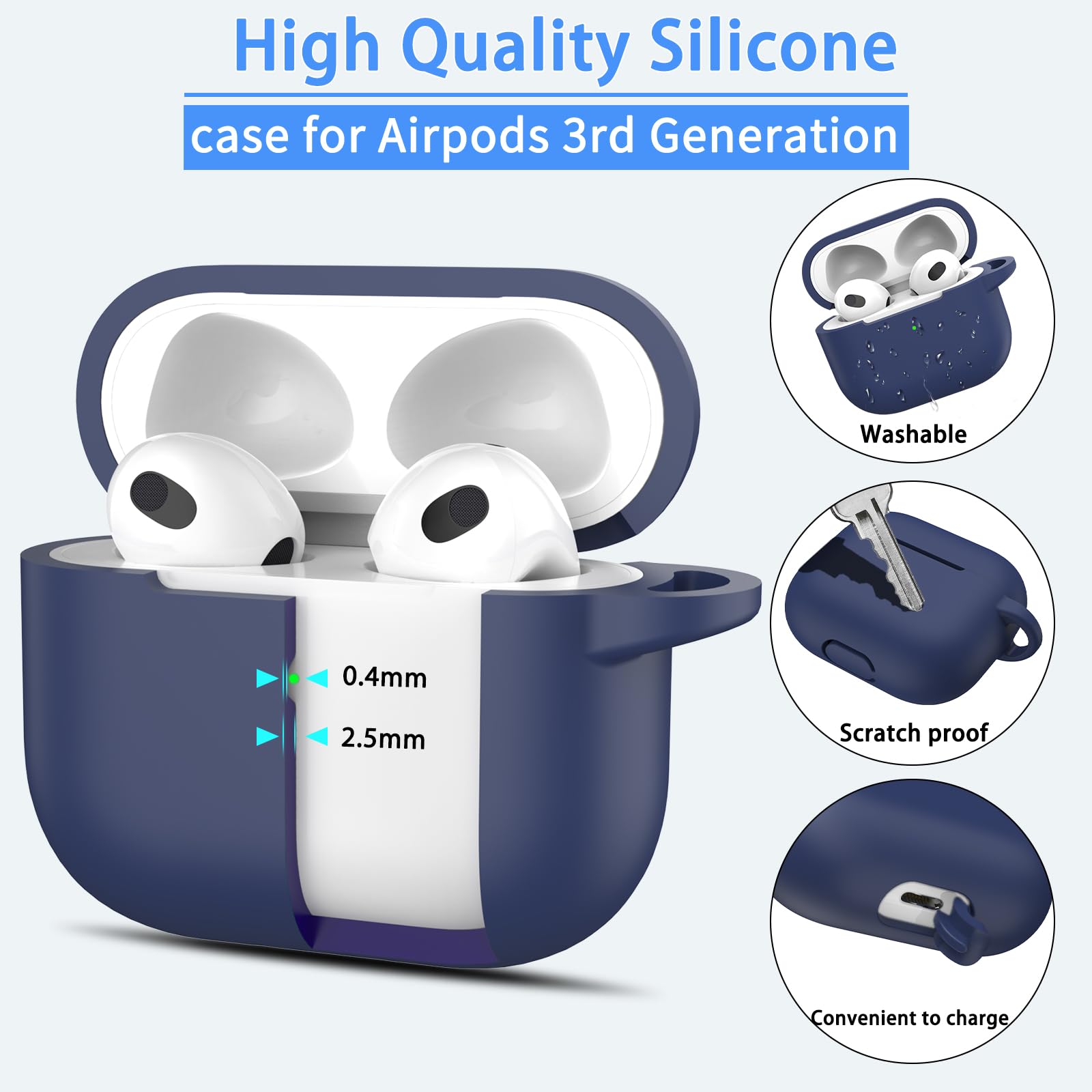 【おまけ付き】AirPods 第3世代 3rd +ケース Amazon | MHYALUDO AirPods 第 3 世代ケースカバー 2021、軍用グレード