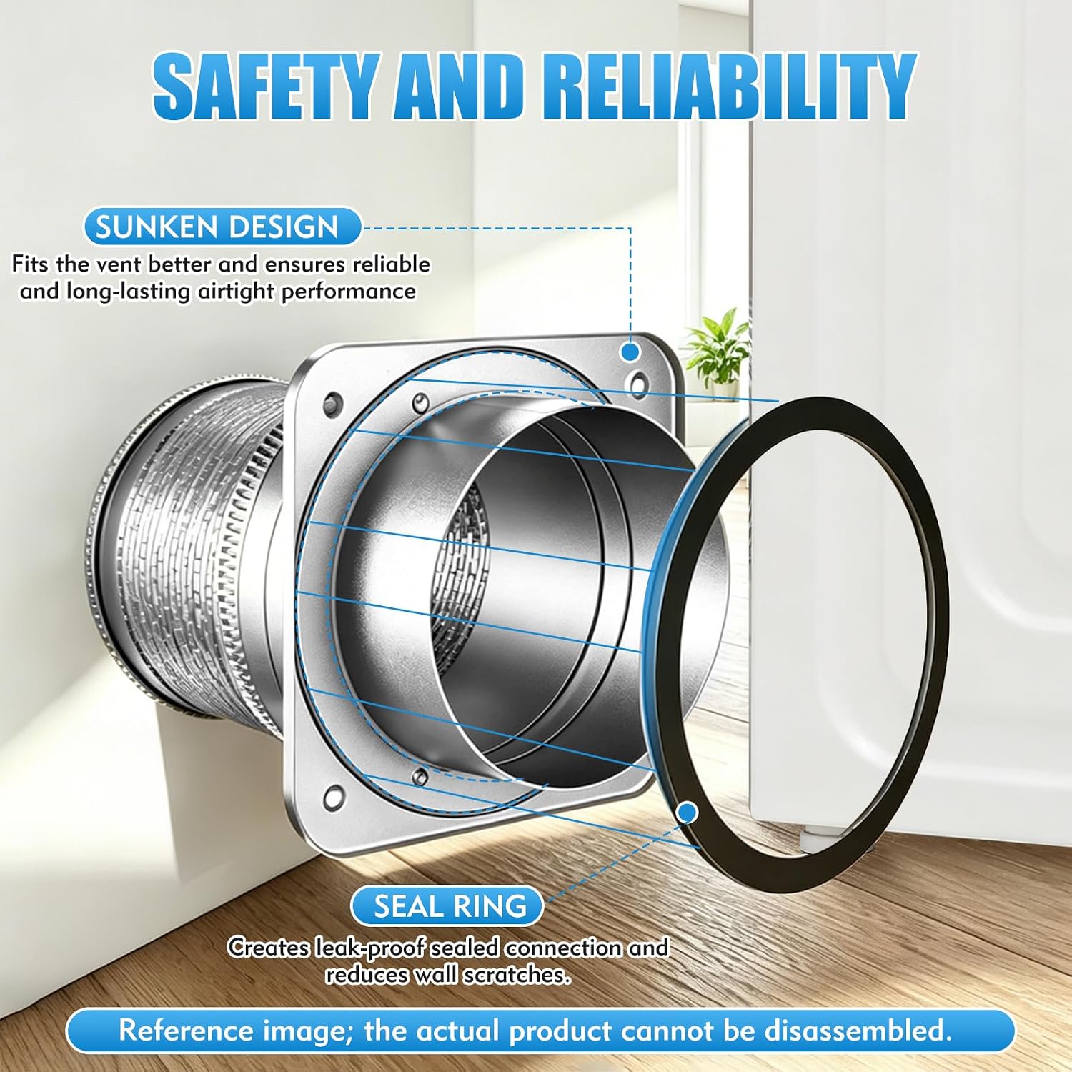 Magnetic Dryer Vent Connector Kit with 4.9 ft Vent Hose, Airtight Seal Strong Magnetic Quick Connect Vent Coupling, DV180 Easy to Clean for 4" Dryer Vent Attachment