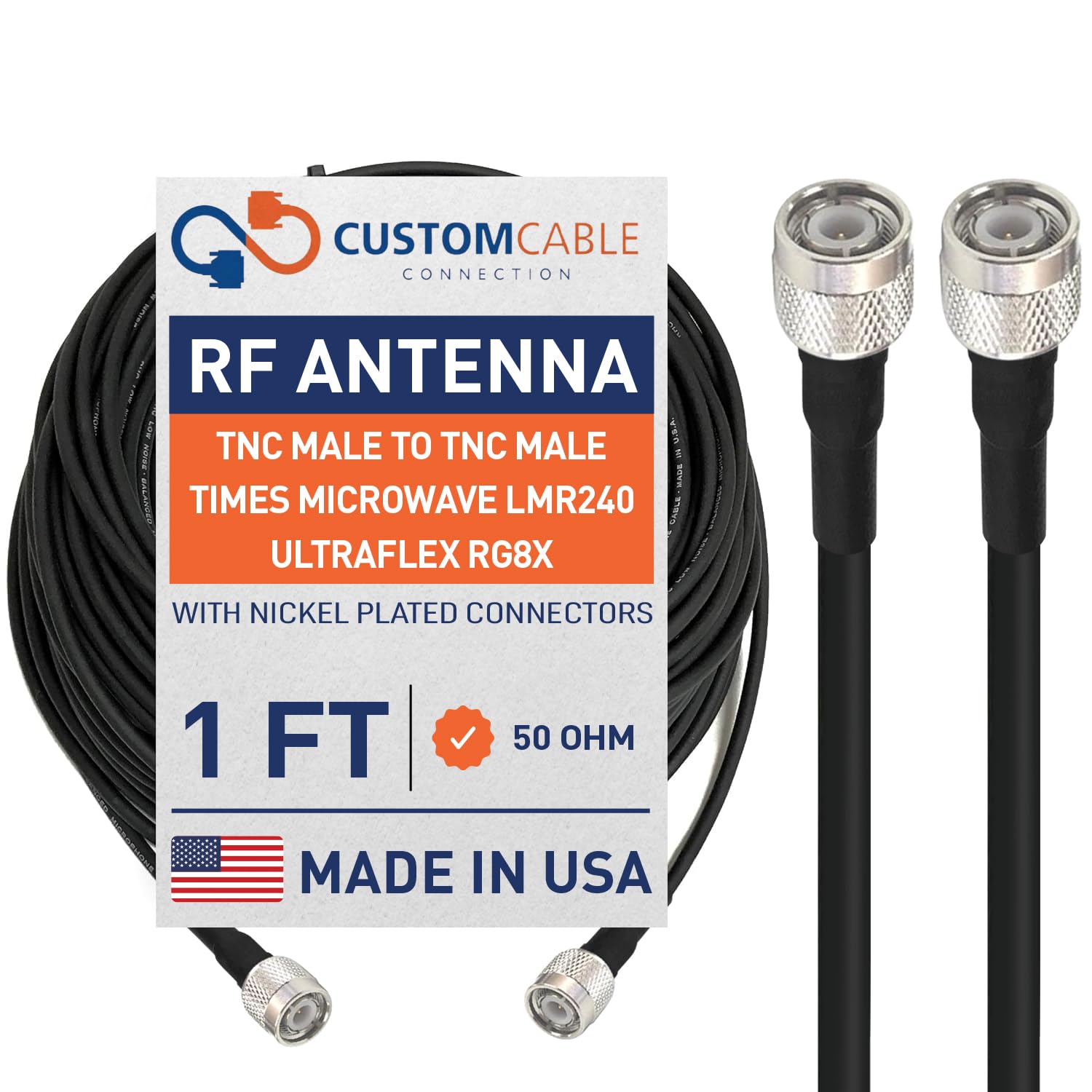 TNC オークル10 ２個 Amazon.com: Custom Cable Connection 1 Foot TNC Male to TNC Male