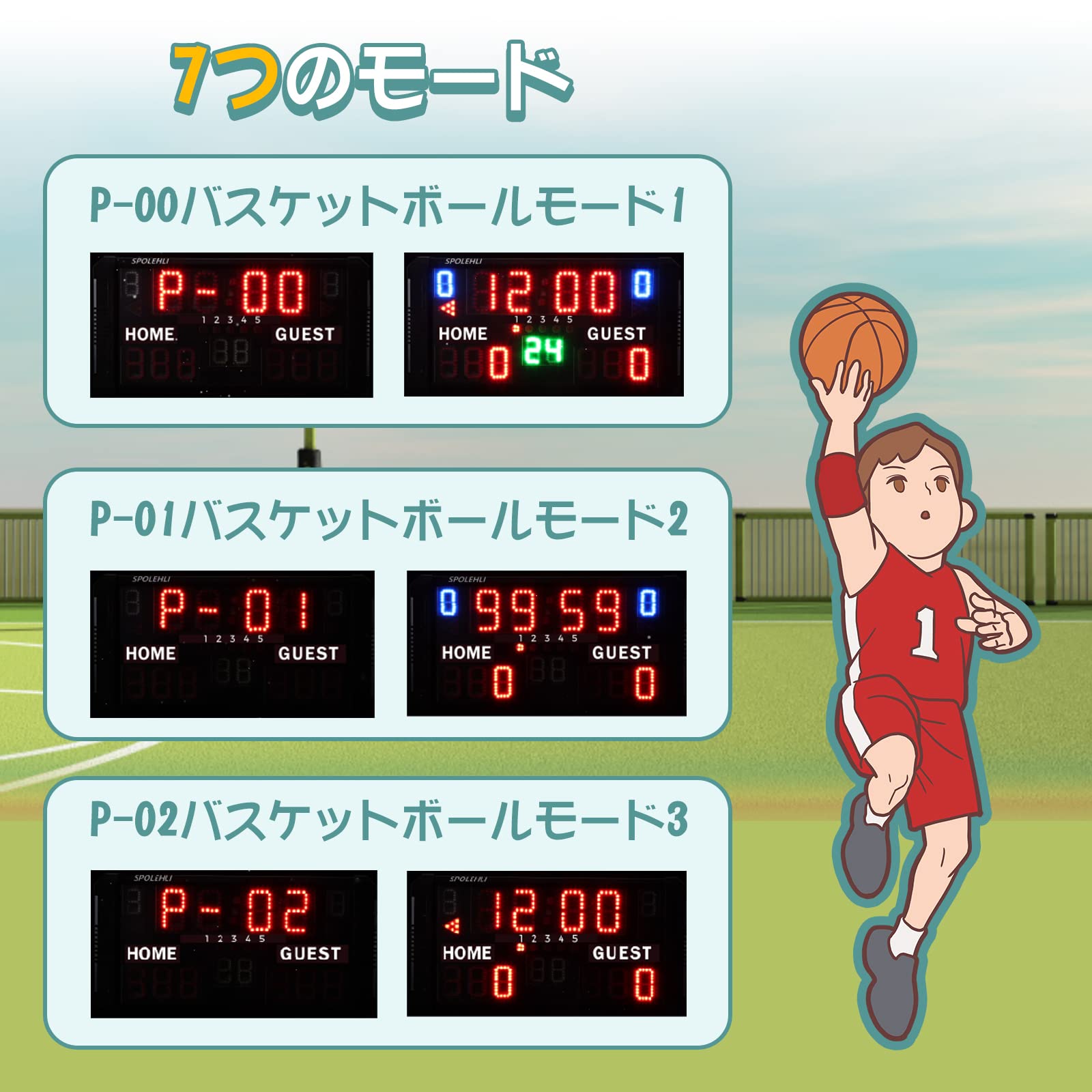 LED 14桁　スコアボード スポーツタイマー デジタル式 IP65防水 Amazon | Spolehli LED 14桁スコアボード スポーツタイマー