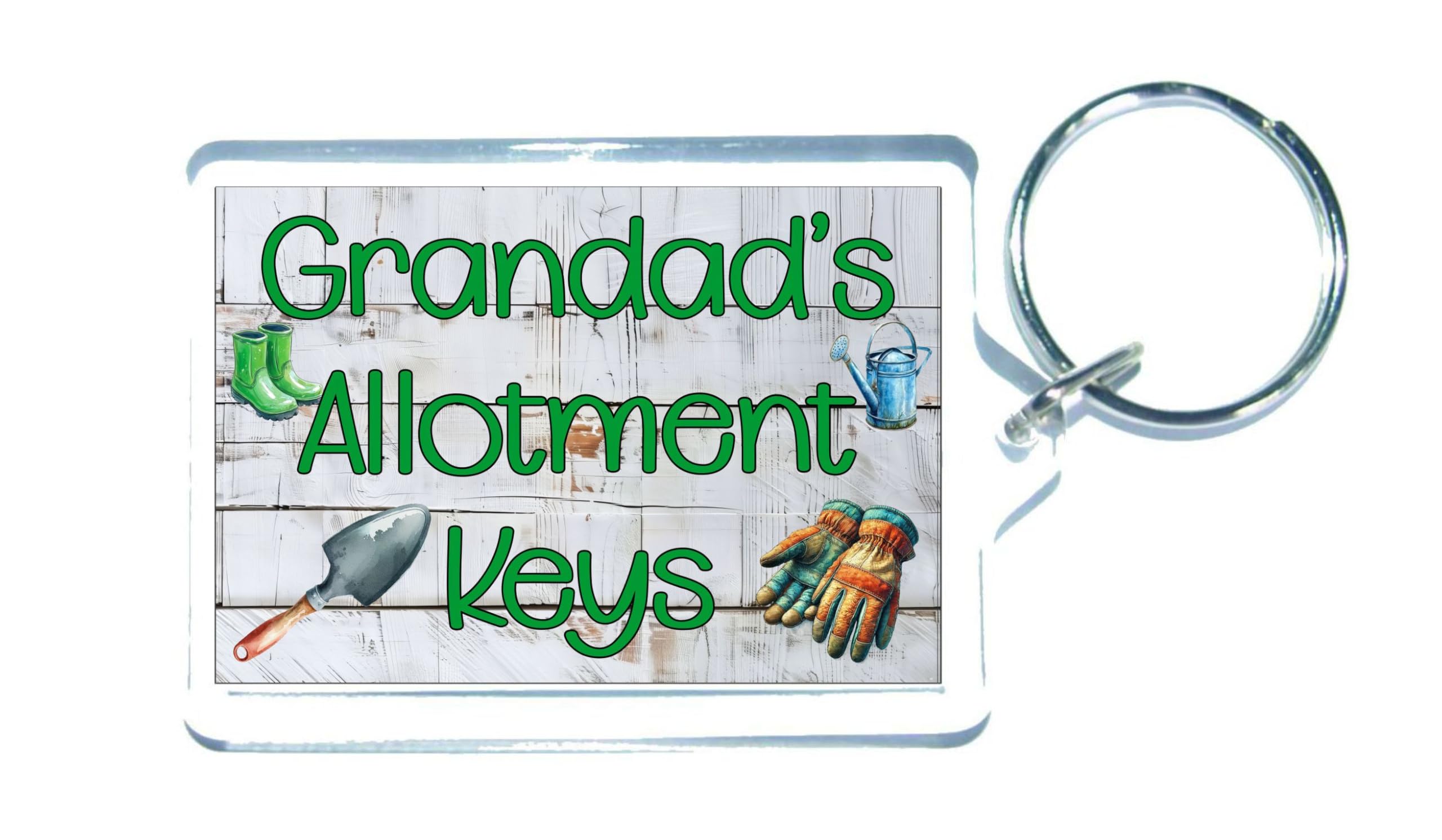 Decalarama Gardening Keyring Gift – Grandad's Allotment Keys - Fun Cute Garden Novelty Present