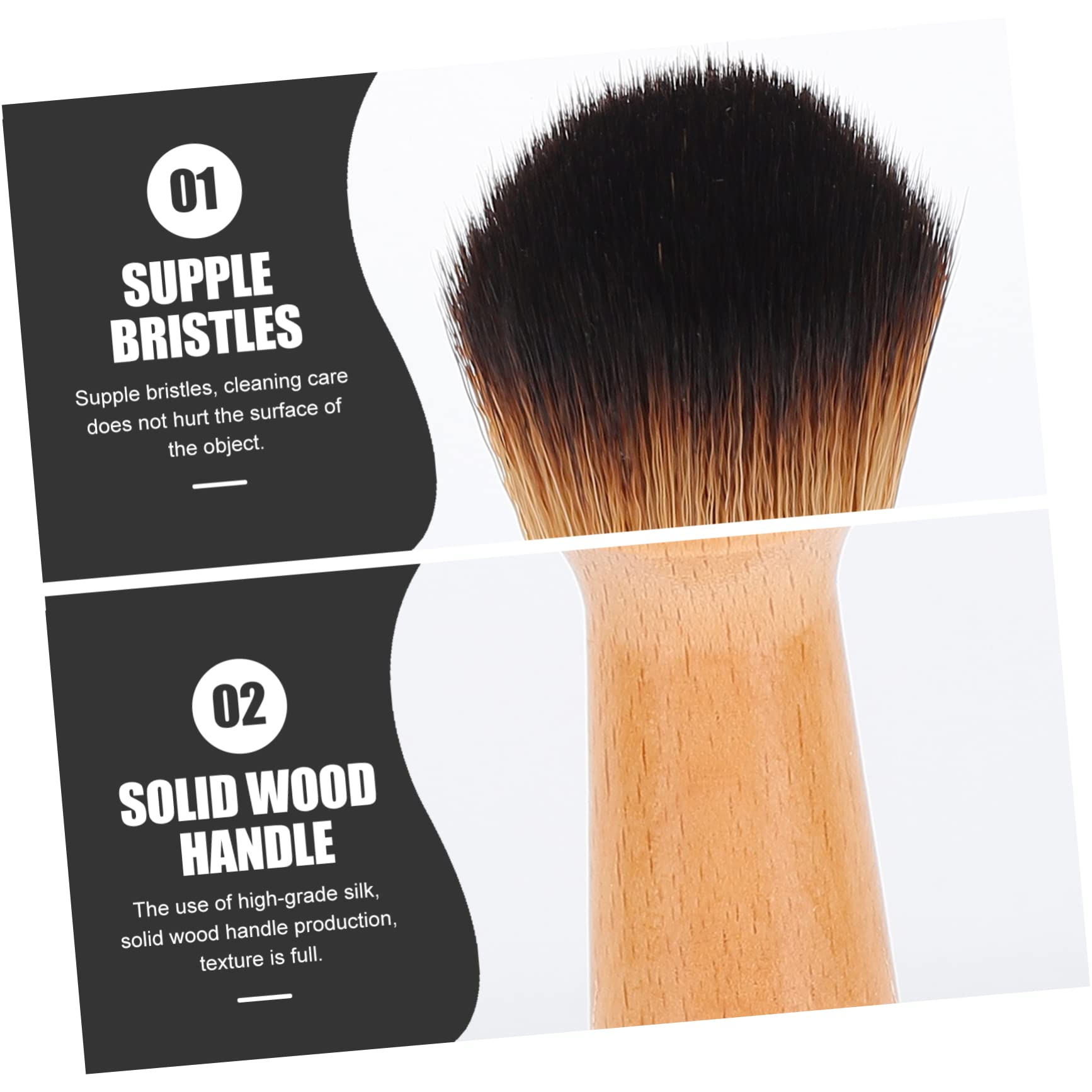 4piezas Cepillo De Limpieza De Madera Mango De Haya y Cerdas Para Instrumentos y Jade Para y Eliminación De