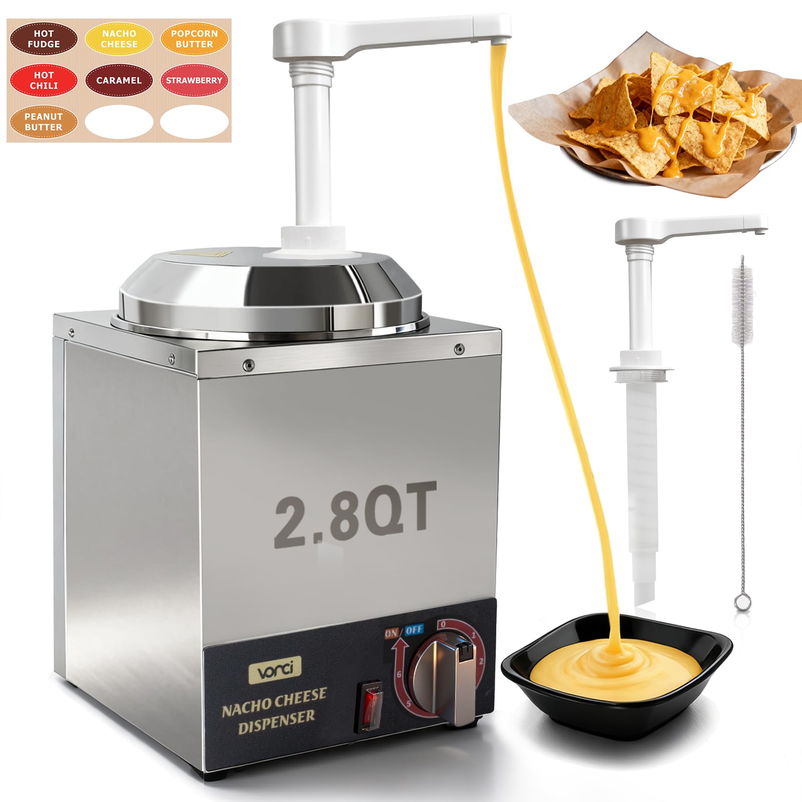Amazon.com: VONCI Nacho Cheese Dispenser, 2.8 Qt（2.5L） Nacho