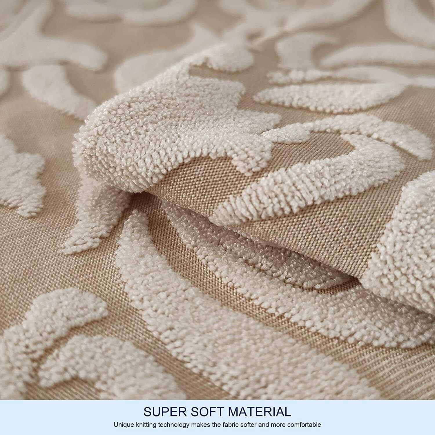 Fodere per Sedie da Pranzo Coprisedie per Sedia Lavabile Damascata Jacquard Mobili Elasticizzati Protezione Rimovibile per Sedia con Schienale Alto per Cucina(Kaki Chiaro,Set of 6)