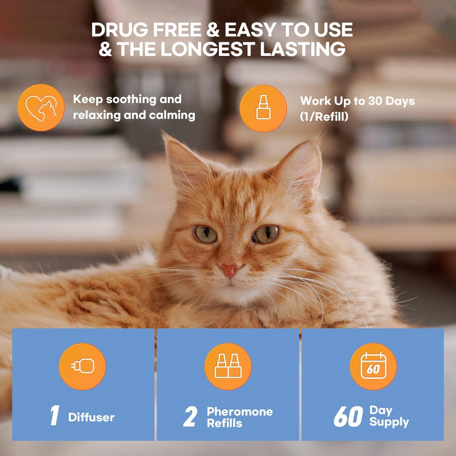 Cat Calming Pheromone Diffuser: Cat Calming Pheromones Diffusers - Reduces Stress & Anxiety with Calming Pheromones - image 5