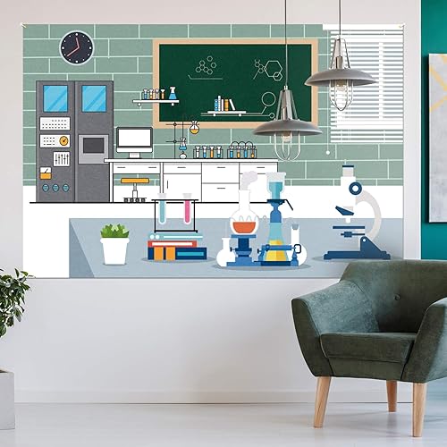 Miniatura 3 de PAKBOOM Cartel de fondo de escena de laboratorio de ciencia  Decoraciones de fiesta de cumpleaños VBS suministros para cabina de fotos  3.9 x 5.9
