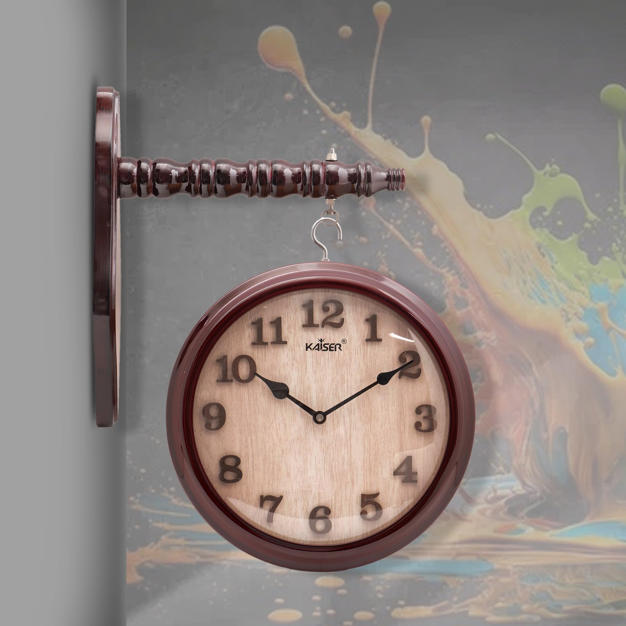 Buy KAISER 12 Inch Double Sided Wall Hanging Station Analog Clock