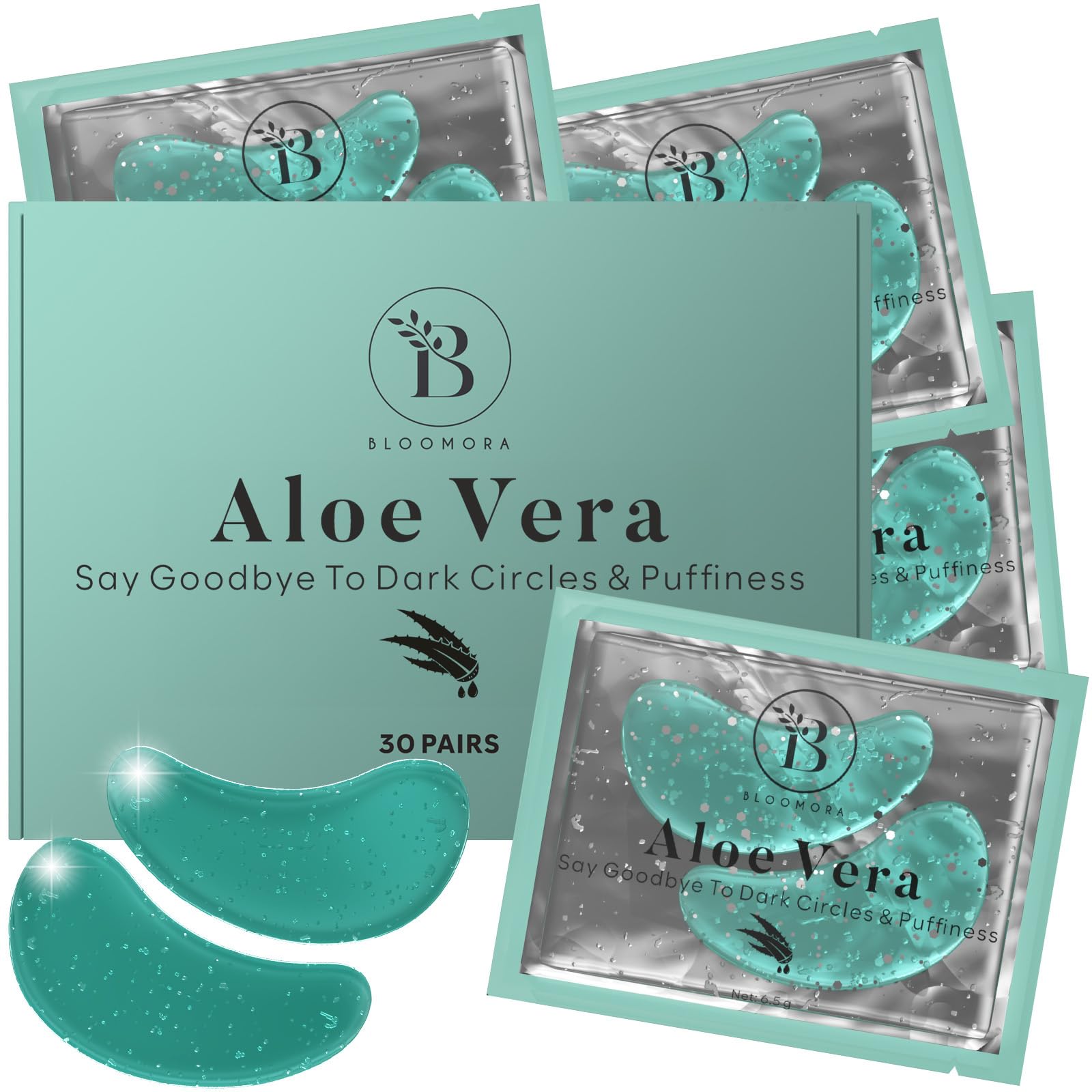 Under Eye Patches with Aloe Vera and Hyaluronic Acid, 30 Pairs
