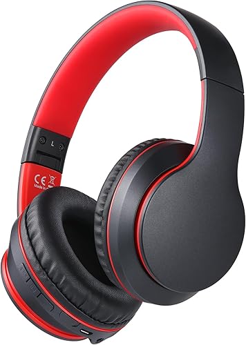 Miniatura 8 de rockpapa E8 - Auriculares Bluetooth sobre la oreja con micrófono para niños, niñas, jóvenes, adolescentes, adultos, auriculares plegables con