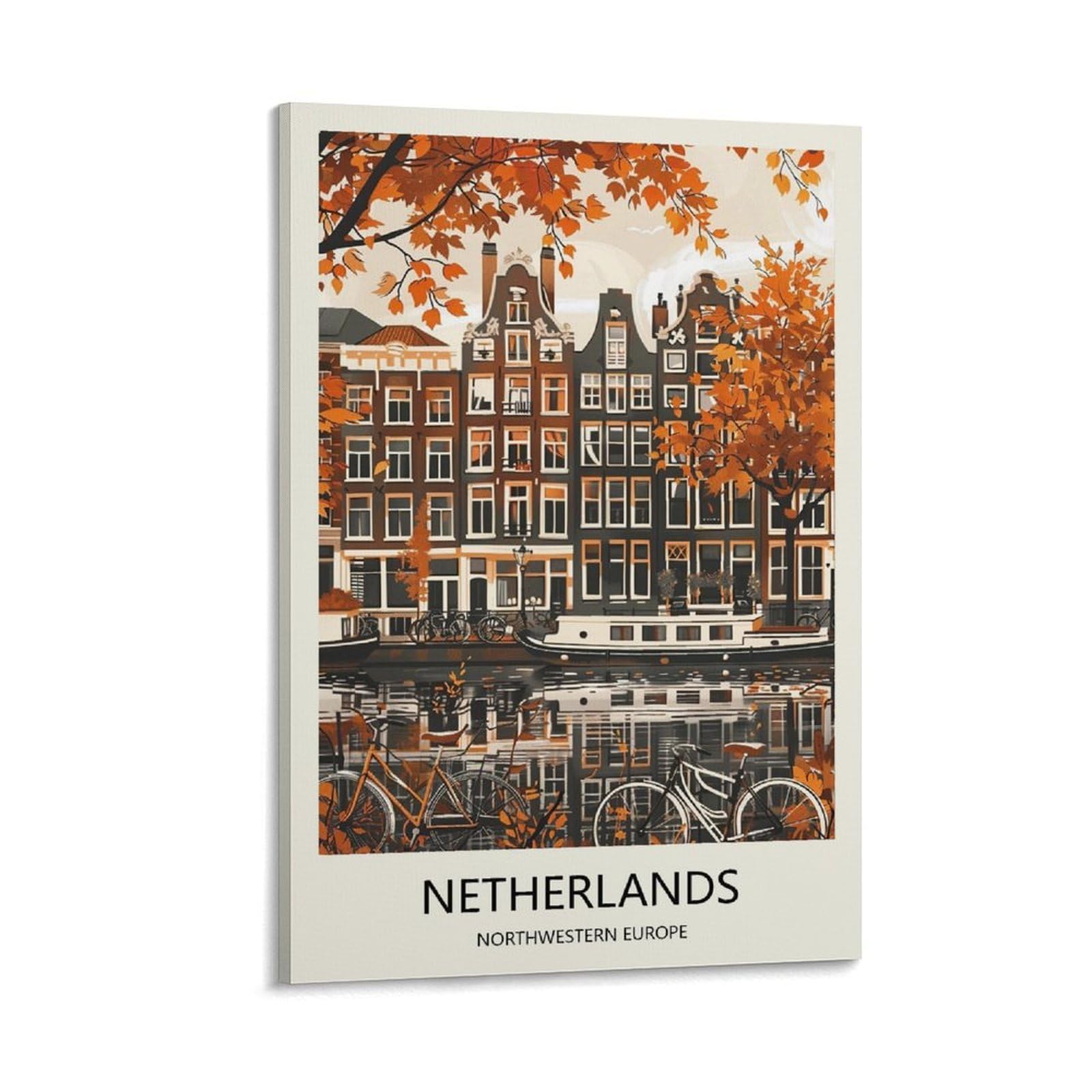 YJNENG Canvas Art Picture Netherlands Wall Decor Art Painting Posters Modern Family Decorative Poster 08x12inch(20x30cm)