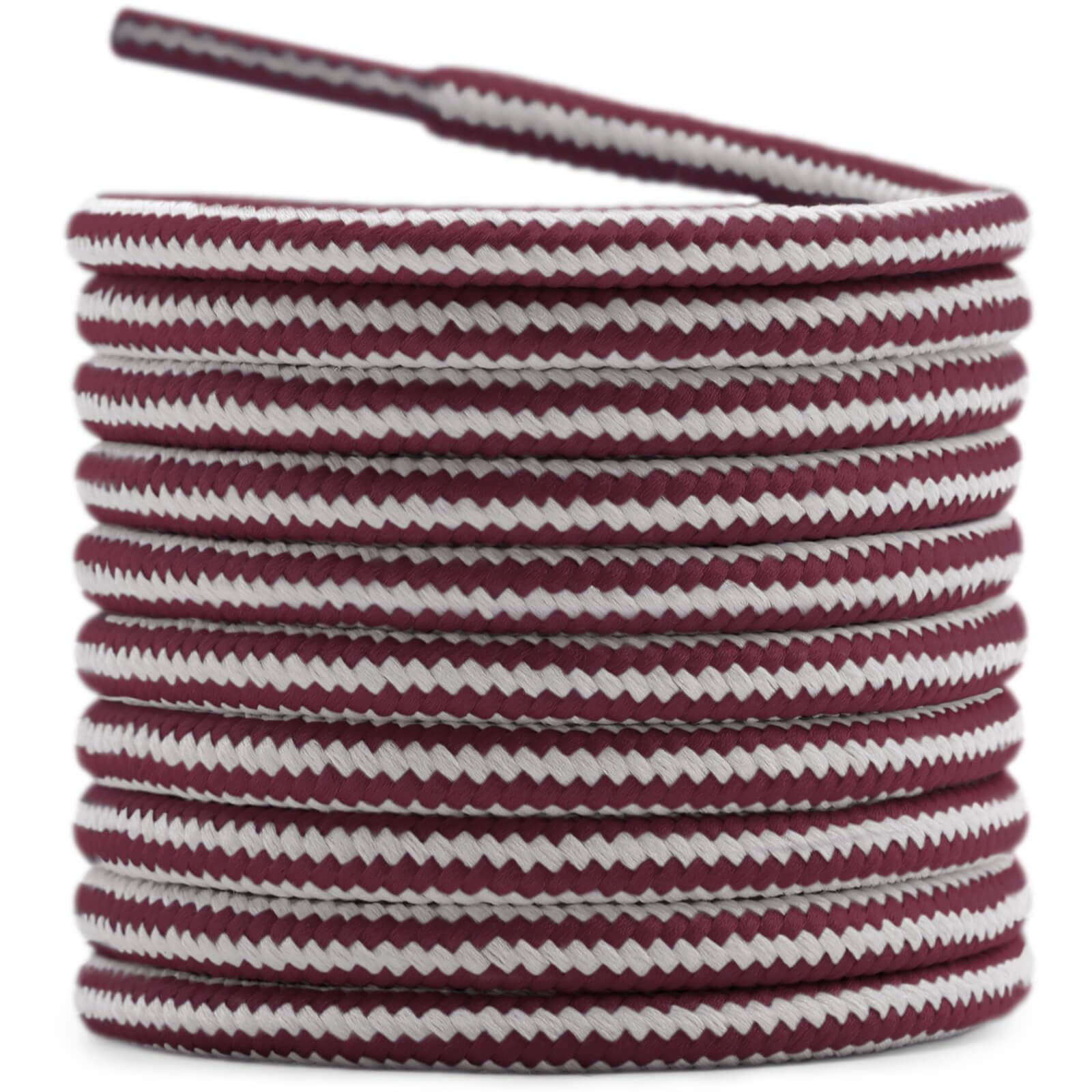 DELELE 2 Pair Round Boot Laces Outdoor Hiking Walking Shoelaces Dual Coloured Striped Shoe Lace Work Shoe Strings