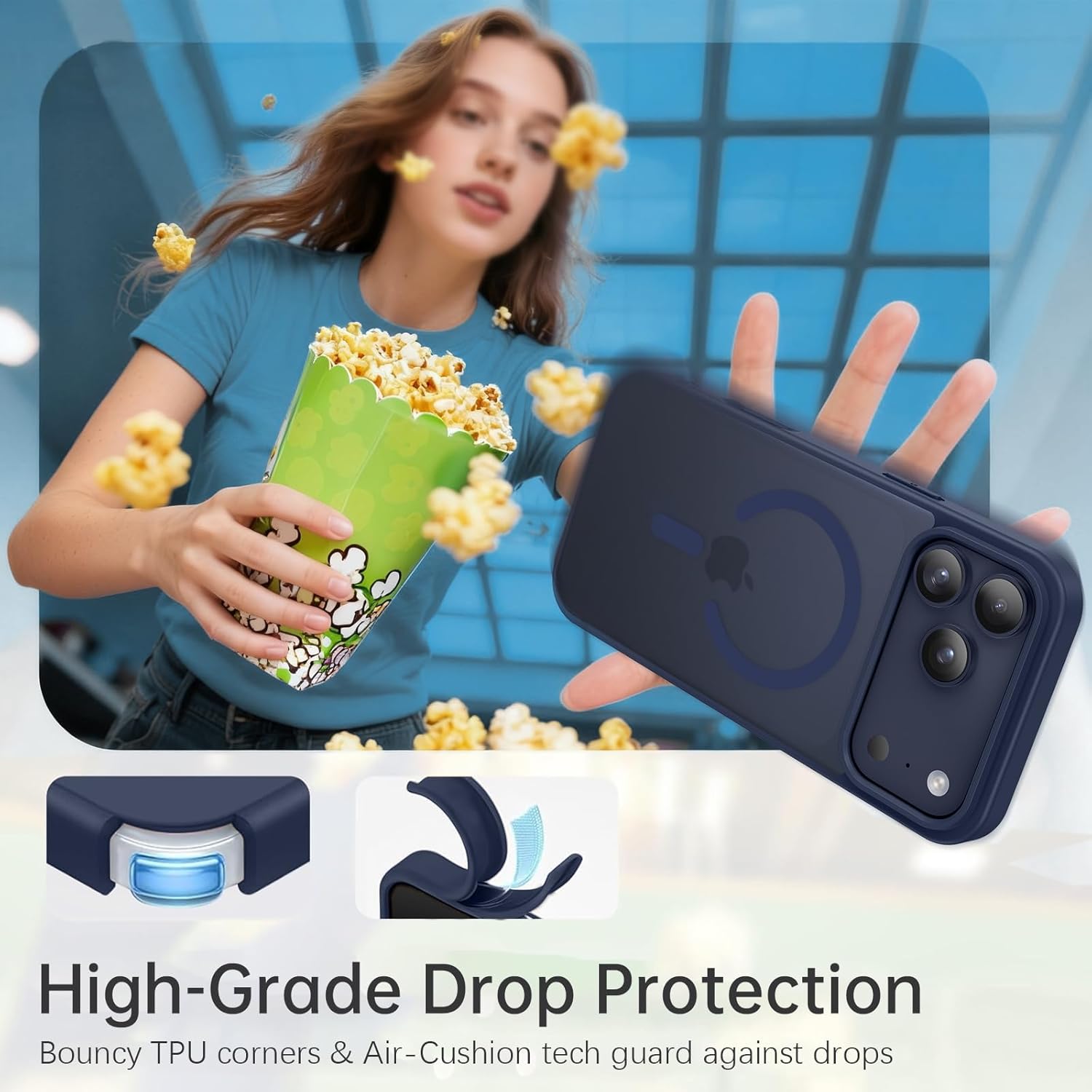 BENTOBEN Magnetic for iPhone 17 Pro Case 6.3" 2025(Compatible with MagSafe) Slim-Fit Translucent Matte Durable Anti-Slip Shockproof Bumper Women Men Phone Cover for iPhone 17 Pro,Deep Blue - Image 7