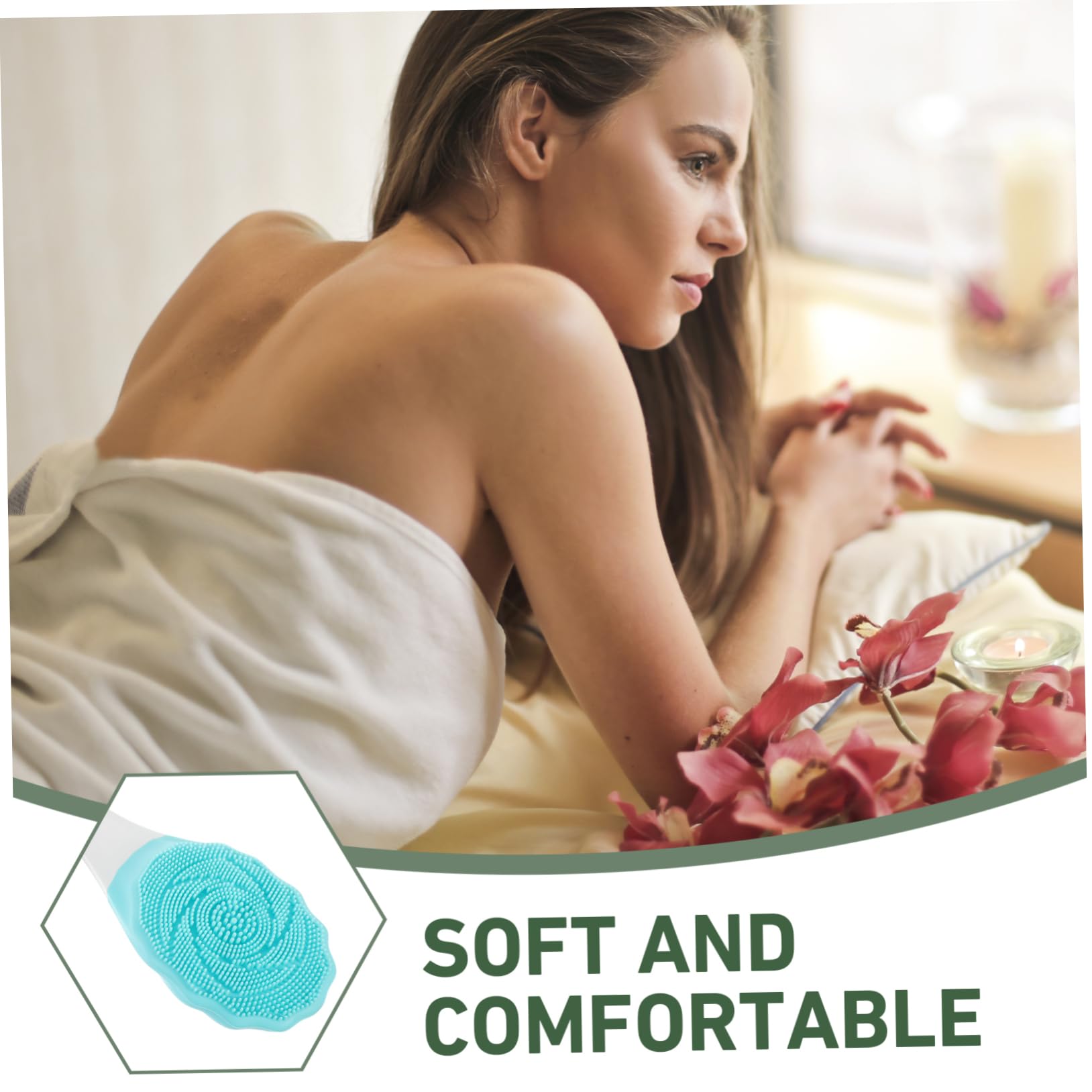 Mikinona Cepillo De Ducha Eléctrico Masajeador Para Espalda Cepillo De Baño Mango Para Hombres y Mujeres