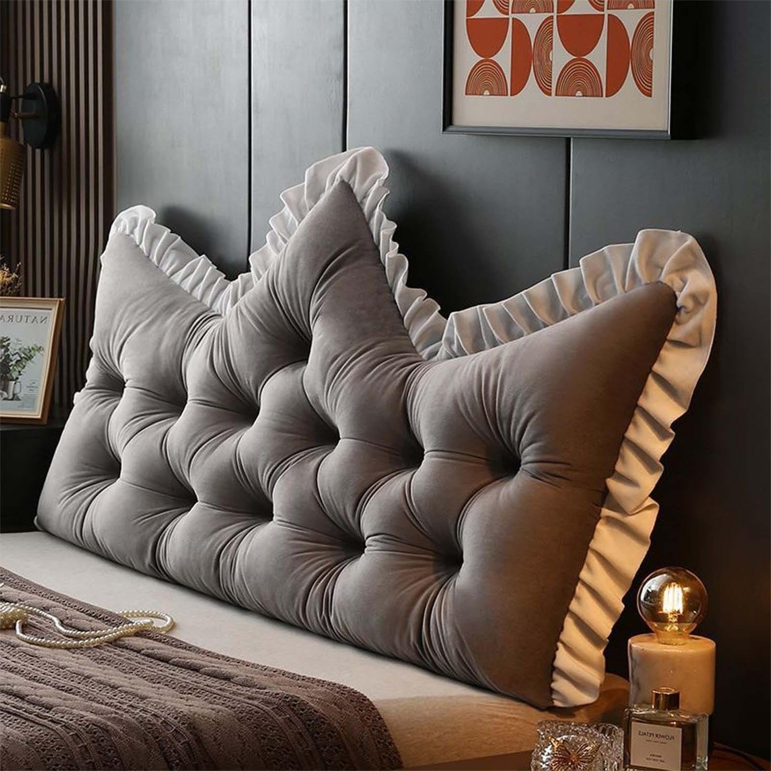 Grande Cabecera Cojín，Suave Confort Almohada de Lectura，para Cama Sofá Lumbar Apoyo Cojín，Desmontable Reposo En Cama Almohada de Lectura ,Cojín de Pared para Cama, Sofá, Silla(B,150x60cm/59x23in)