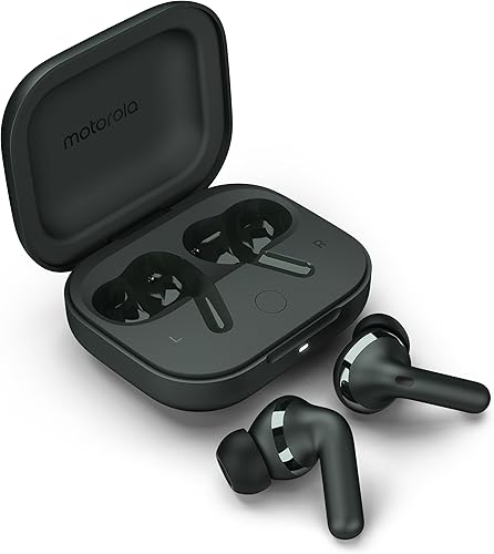 Motorola Moto Buds+ Auriculares con sonido de Bose, dobles controladores dinámicos y sonido de resolución óptima, Dolby Head Tracking y Dolby Atmos,