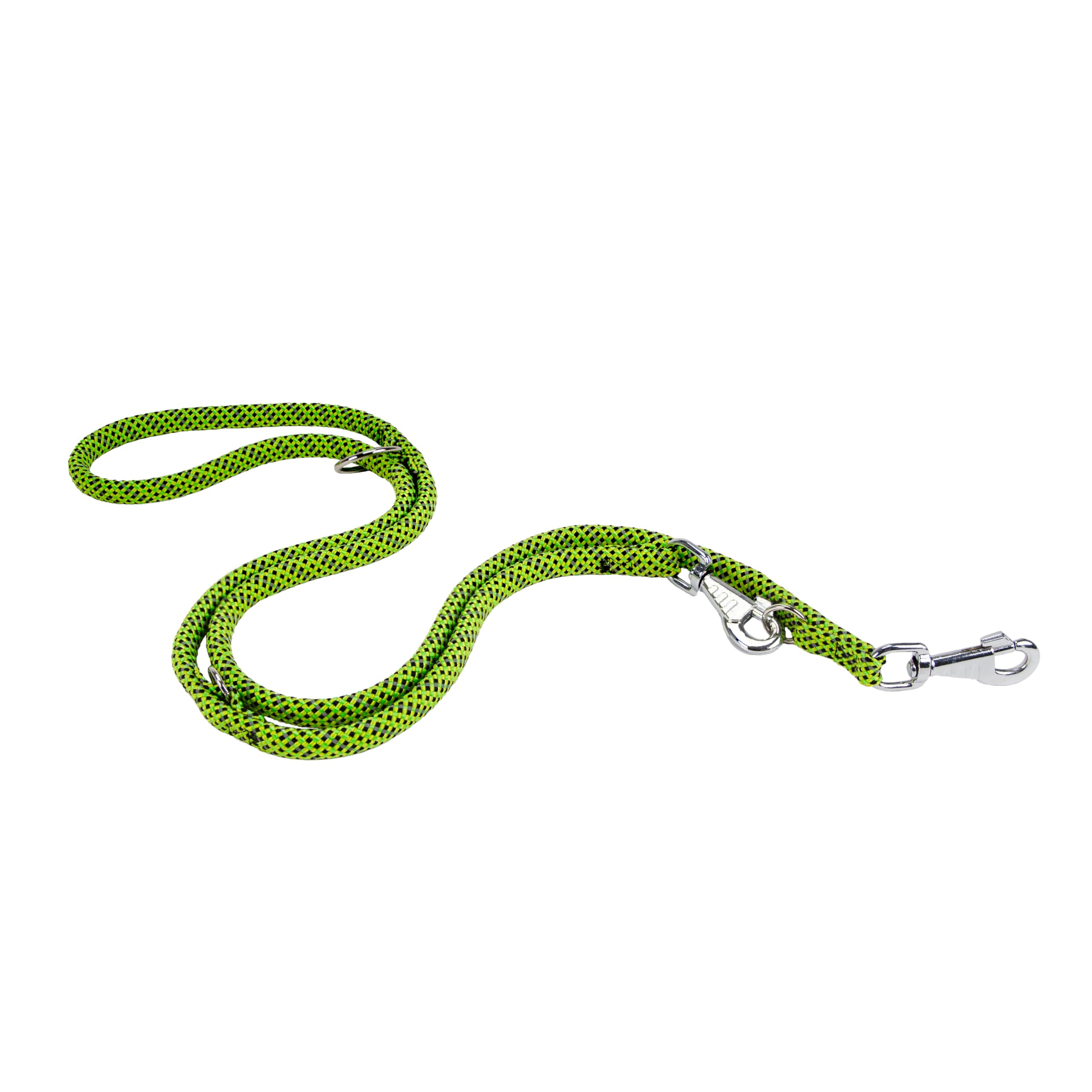 Ferplast SPORT REFLEX Dog Lead, Training Lead, Reflective, in Nylon Cord, with Double Metal Snap Hook, Adjustable Length Maximum 200 cm, Green