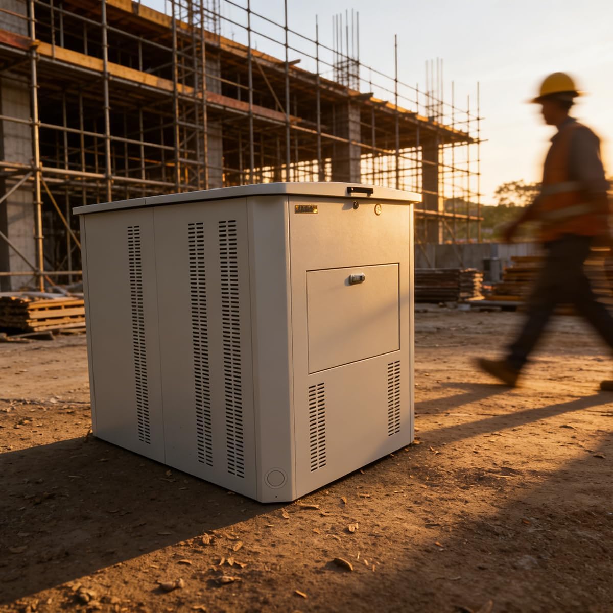 Generator Housing-(Internal Dimensions: 43 Inches Deep X 35.9 Inches Wide X 41 Inches High) Galvanized Steel With Exhaust Pipe Kit.