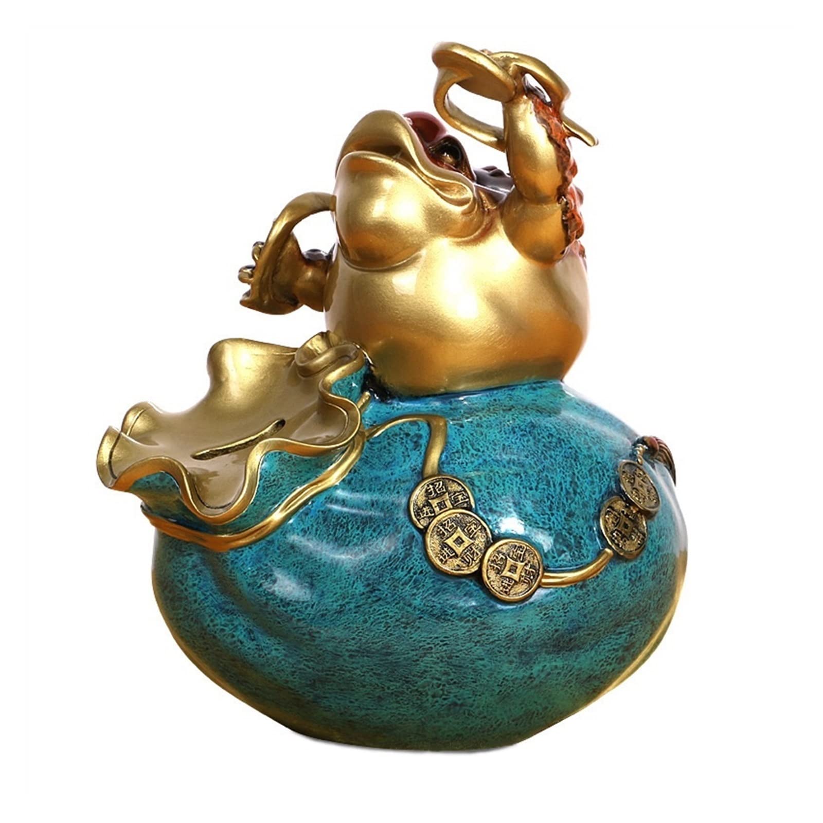 GLETSF Brass Decor Brass Statue Pure Copper Gourd Entrance Ornaments To Attract Wealth Fish Living Room Office Decorations Ornaments Statues For Home Decor,43 * 16.5 * 38.5cm