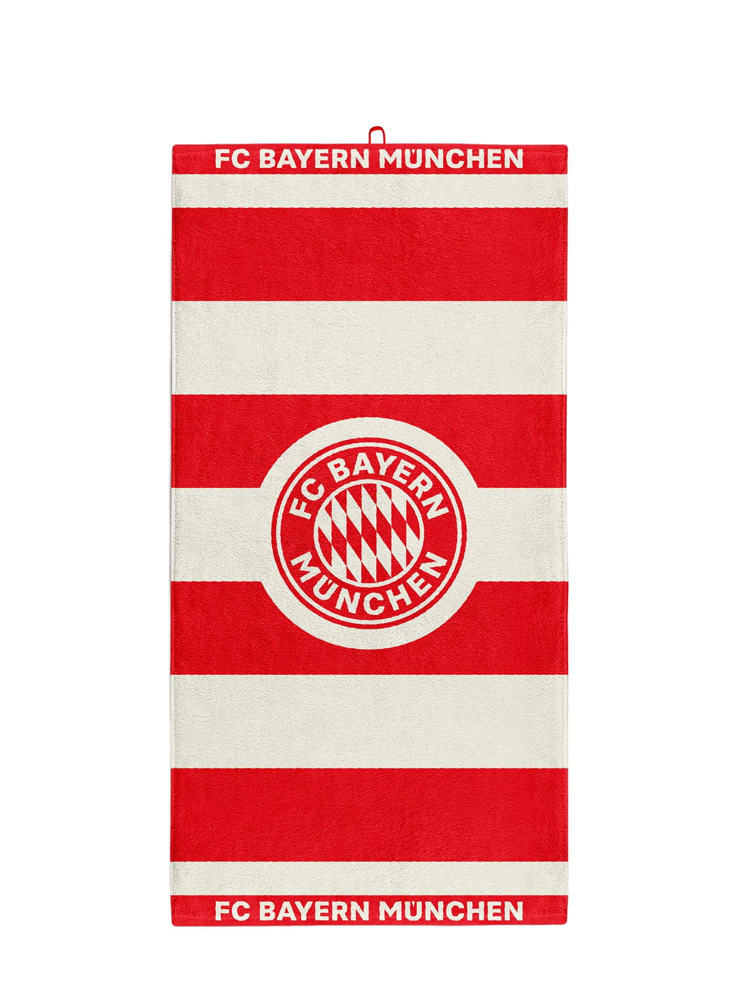 FC Bayern München Handtuch 80x160 cm (Rot/Weiß) I Saugfähiges Duschtuch I Badetuch aus 100% Baumwolle mit gewebtem Vereinswappen I Offiziell lizenziert