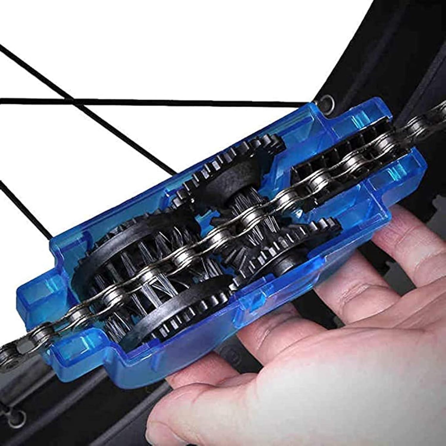 junao 4 Pieces Bicycle Chain Cleaner Cleaning, Bike Chain Cleaner Tool Kit Easy, Bike Chain