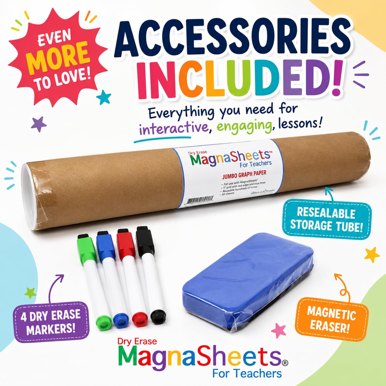 MagnaSheets (TM) magnetyczny papier dla nauczycieli, suchościeralny, do sal lekcyjnych itp.