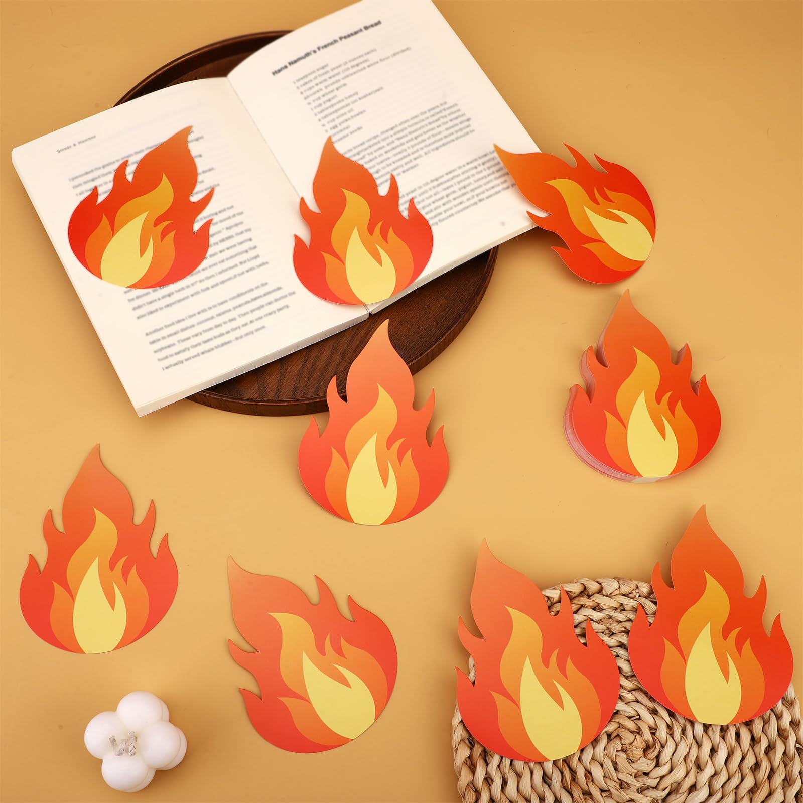 60pz Decorazioni Fiamme 12x8,5cm Carta Doppio Lato Sagome Fuoco per Bacheca Pompiere Tema Camion Decorazione Aule Artigianato