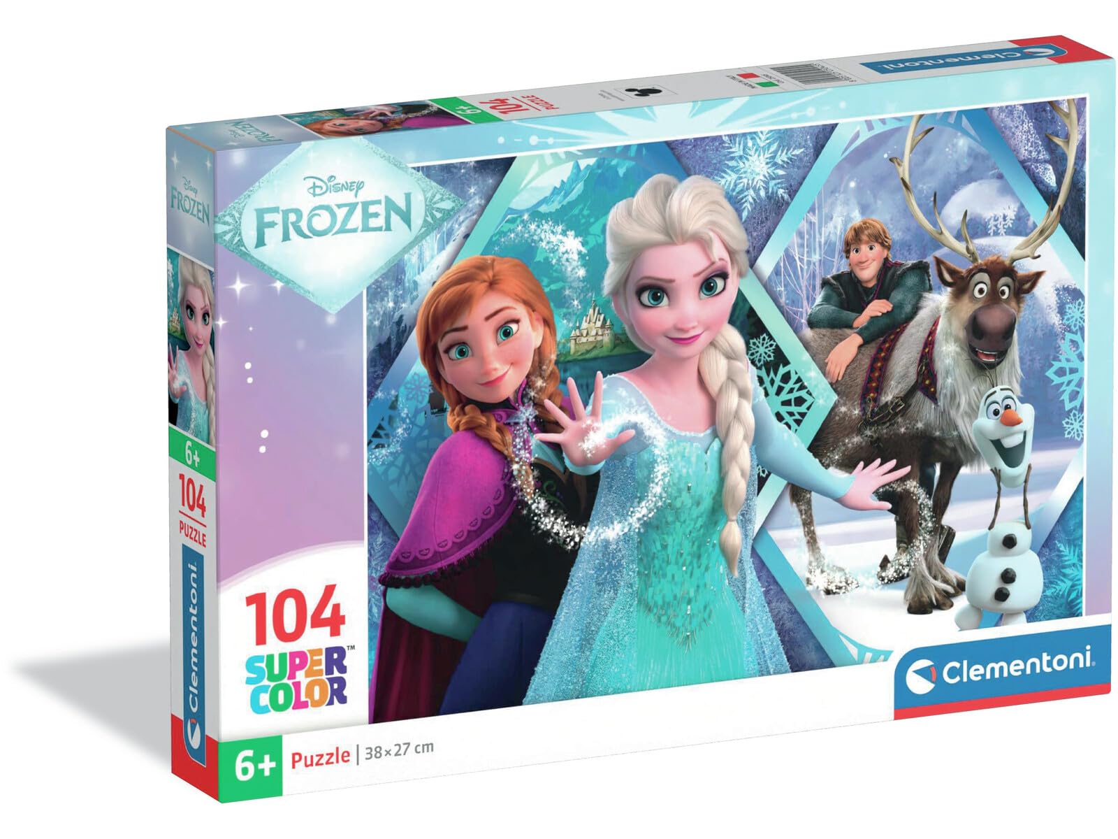 Clementoni Puzzle 104 pieces Disney Frozen, Puzzle for Kids 6+ Years, Made in Italy, 25045