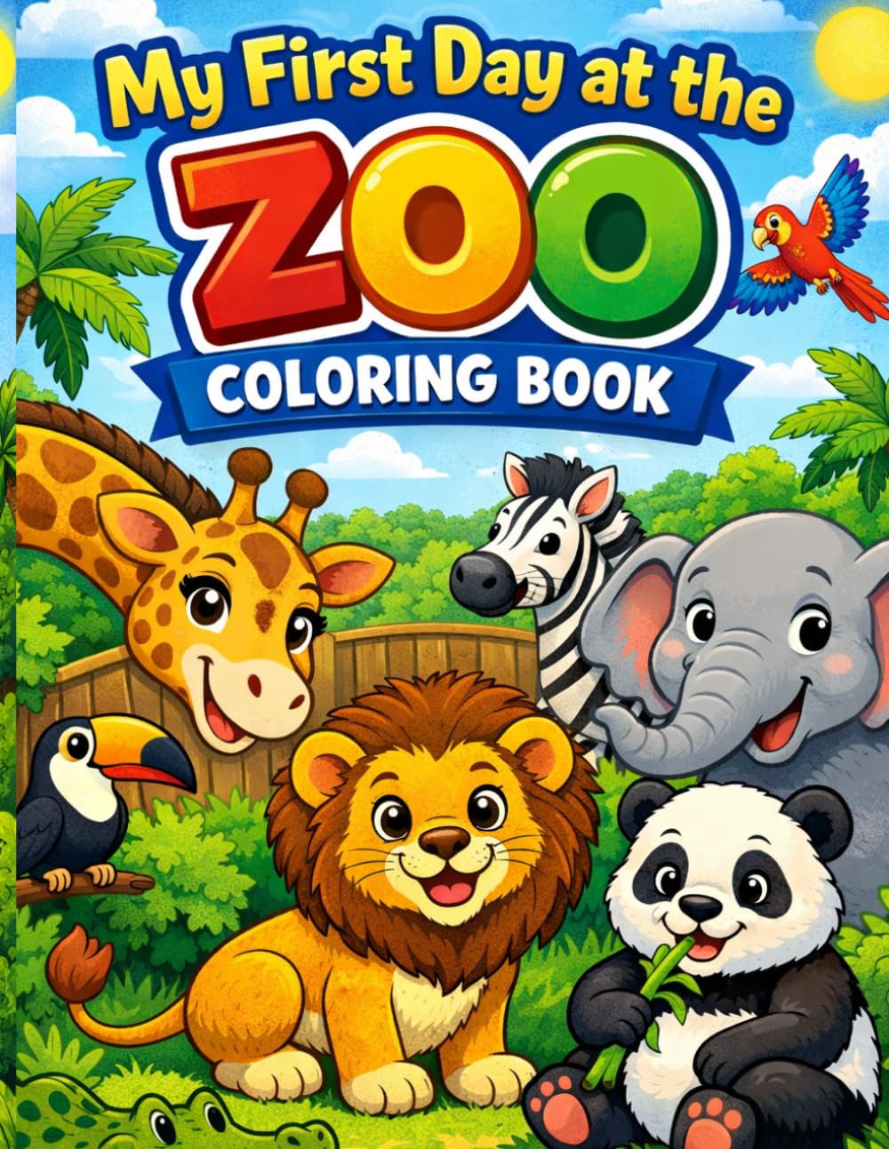 My First Day at the Zoo Coloring Book: Fun Animal Coloring Pages for Kids Ages 3–8 (Lets Color)