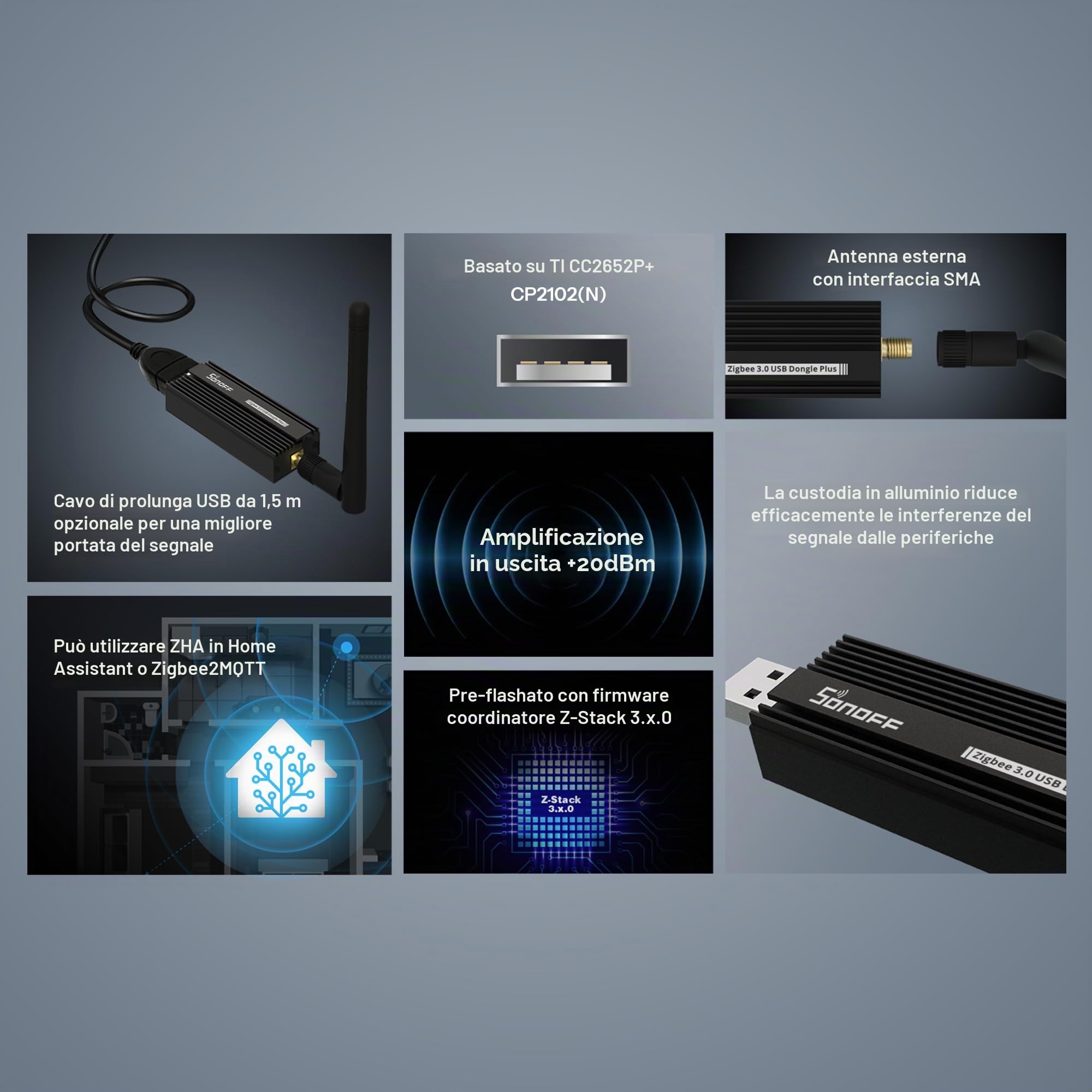 SONOFF ZigBee 3.0 USB Dongle Plus TI CC2652P Coordinator Gateway Hub dla Home Assistant