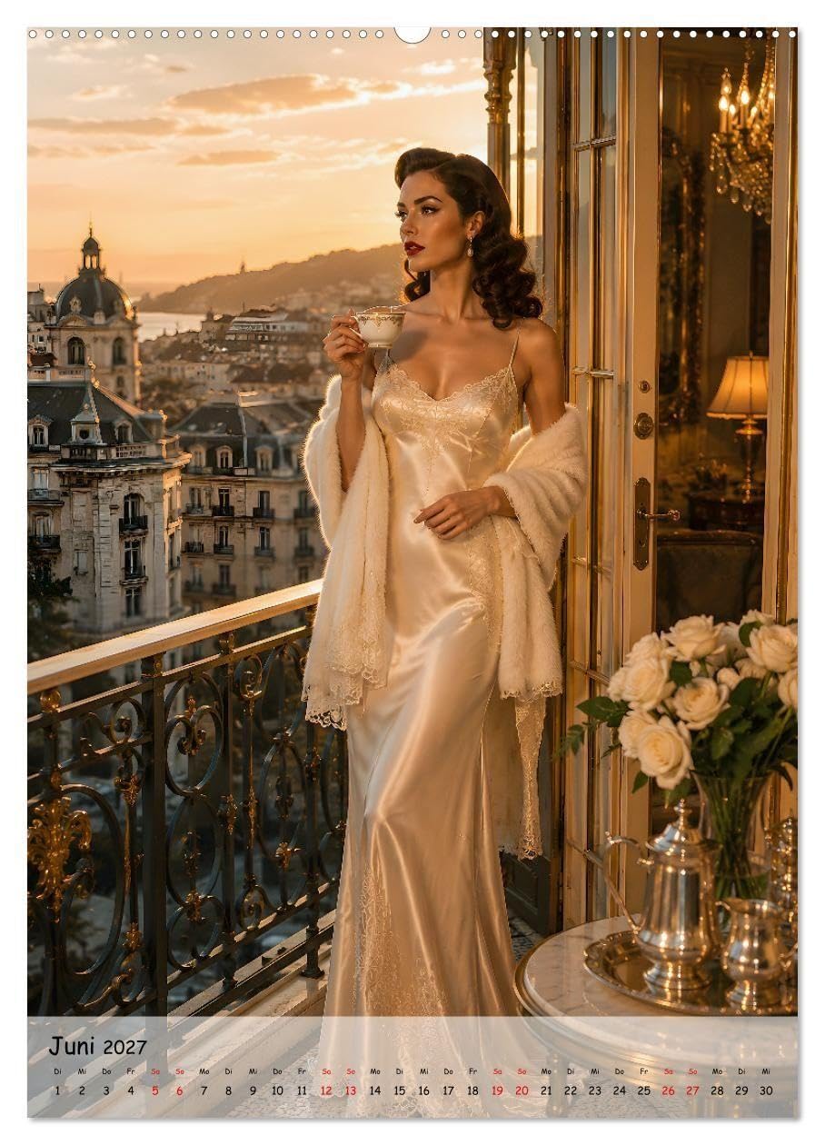 Golden Glamour Hollywood der 1950er (hochwertiger Premium Wandkalender 2027 DIN A2 hoch), Kunstdruck in Hochglanz: Zeitlose Eleganz der Fünfziger
