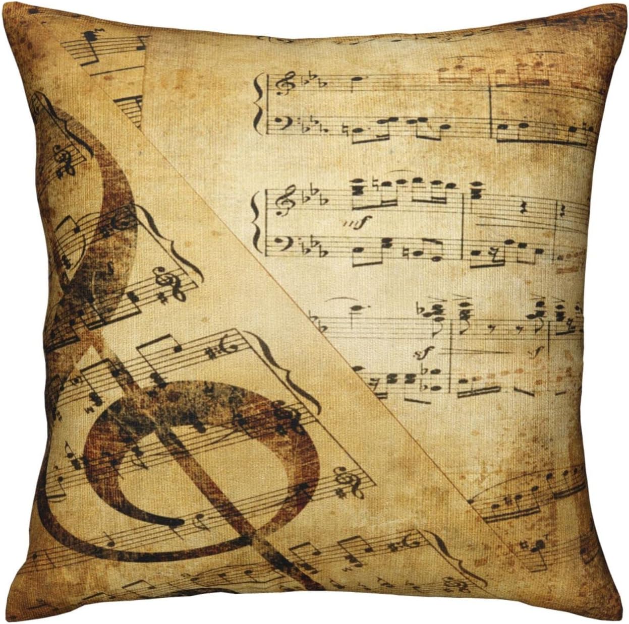VARUN Throw Pillow Covers Black Musical Notes Square Pillowcases for Home Decor Sofa