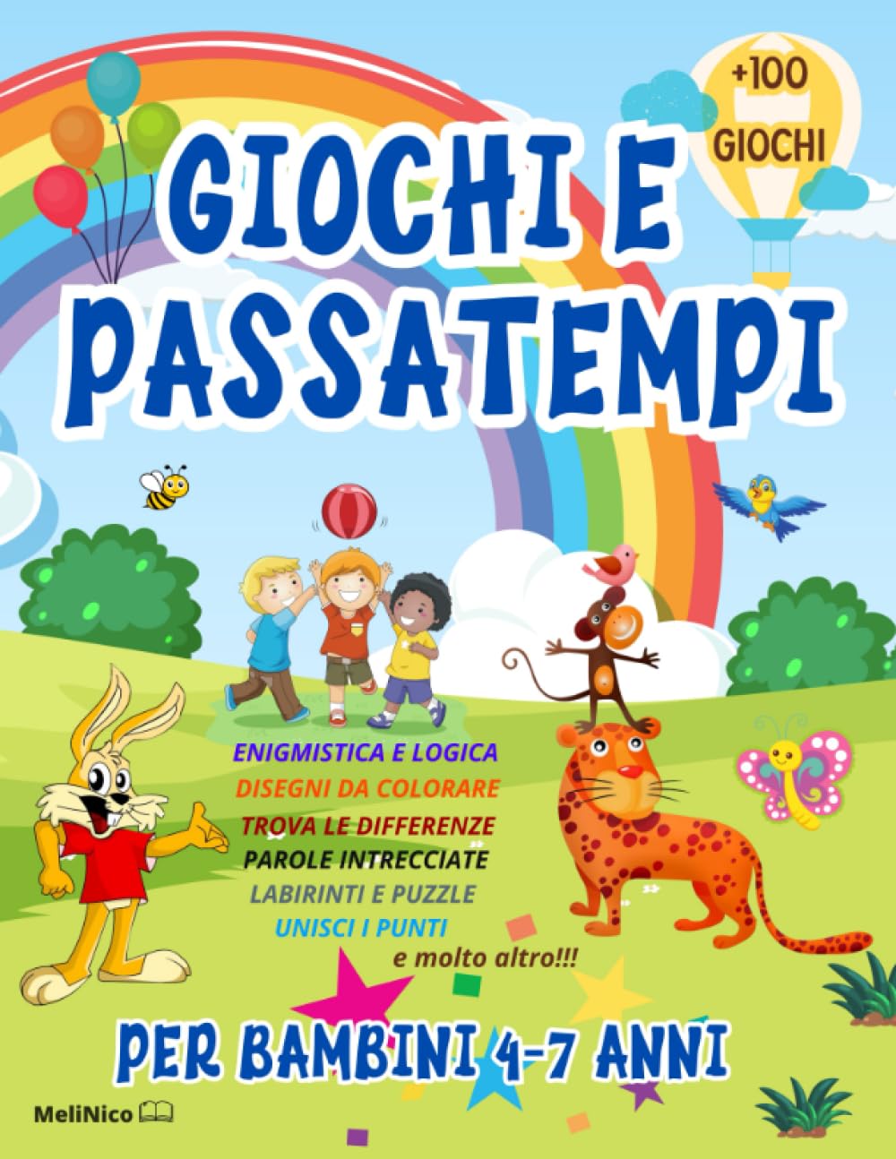GIOCHI E PASSATEMPI PER BAMBINI 4-7 ANNI: Oltre 100 pagine a colori di giochi, labirinti, puzzle, colora con i numeri, enigmistica, trova le ... intrecciate, e tanto altro. Con soluzioni