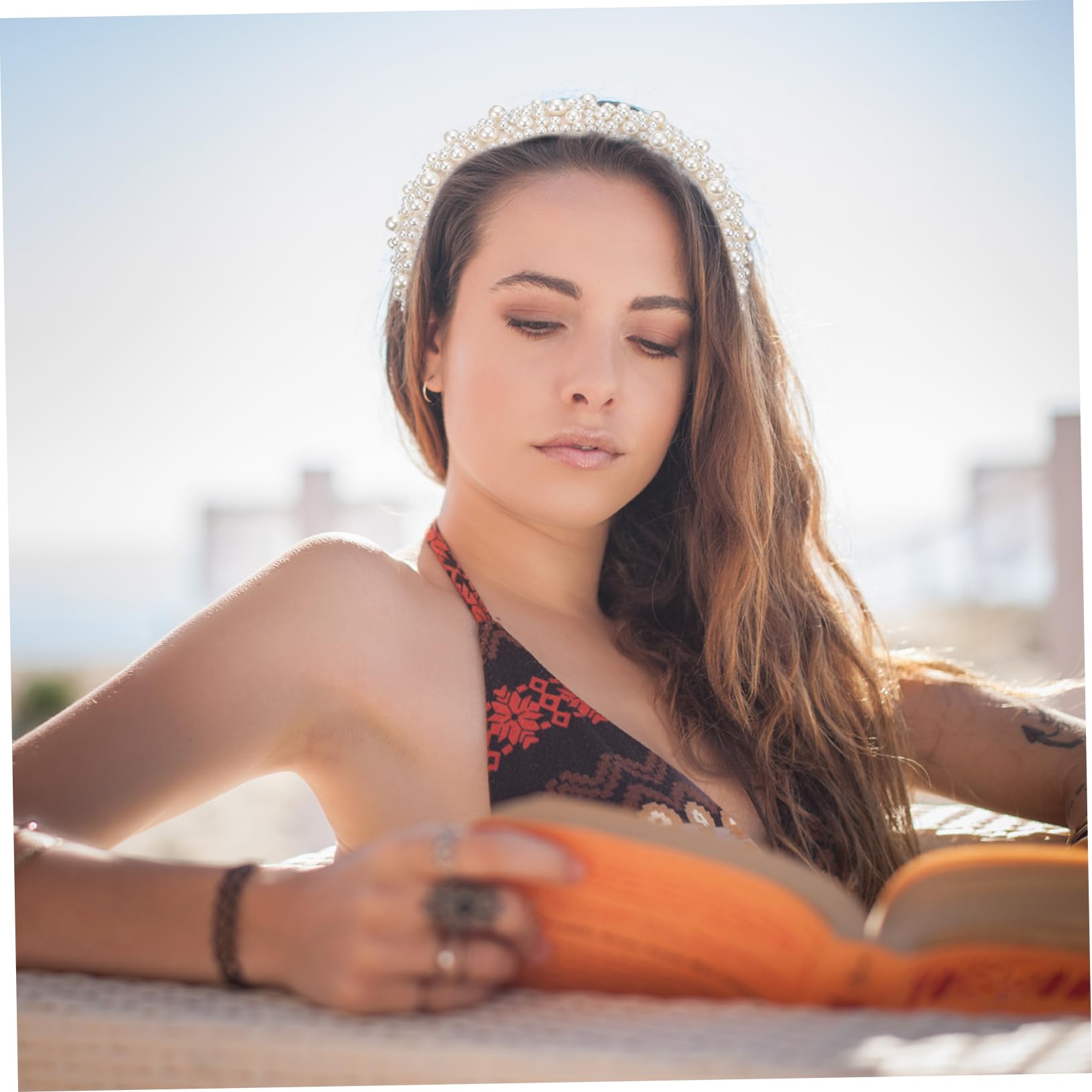 FOMIYES 2pezzi Fascetta Per Capelli Donna Motivi Di Perle Cerchietto Da Festa Decorazioni Di Perle Accessorio Per Copricapo Chic