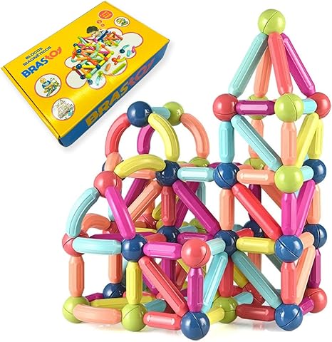 Brastoy Blocos De Bastões Magnéticos Construção Brinquedo Educativo Infantil (68 Peças) Menor preço em Brastoy Blocos De Bastões Magnéticos Construção Brinquedo Educativo Infantil (68 Peças)