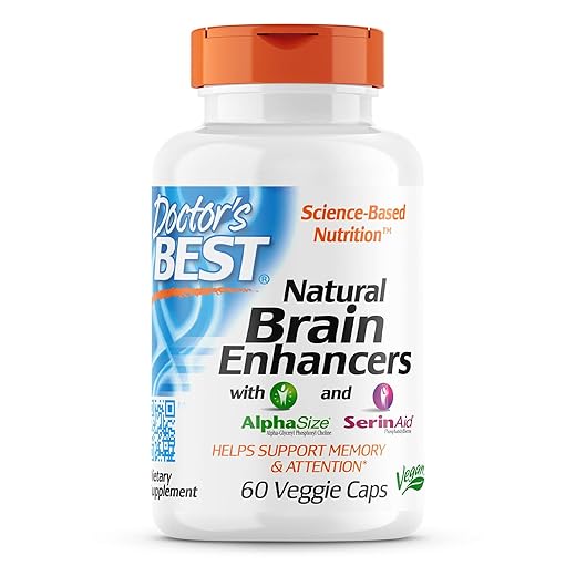 Doctor's Best Natural Brain Enhancers, Non-GMO, Vegan, Gluten Free, 60 Veggie Caps