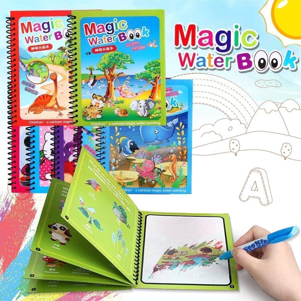 AK Store Reusable Magic Water Quick Dry Book Water Coloring Book Doodle with Magic Pen for Painting Childrens Education Drawing Pad (Random Designs) - NO Colors Required (01) (B0CRX25VLG) Amazon Price History, Amazon Price Tracker