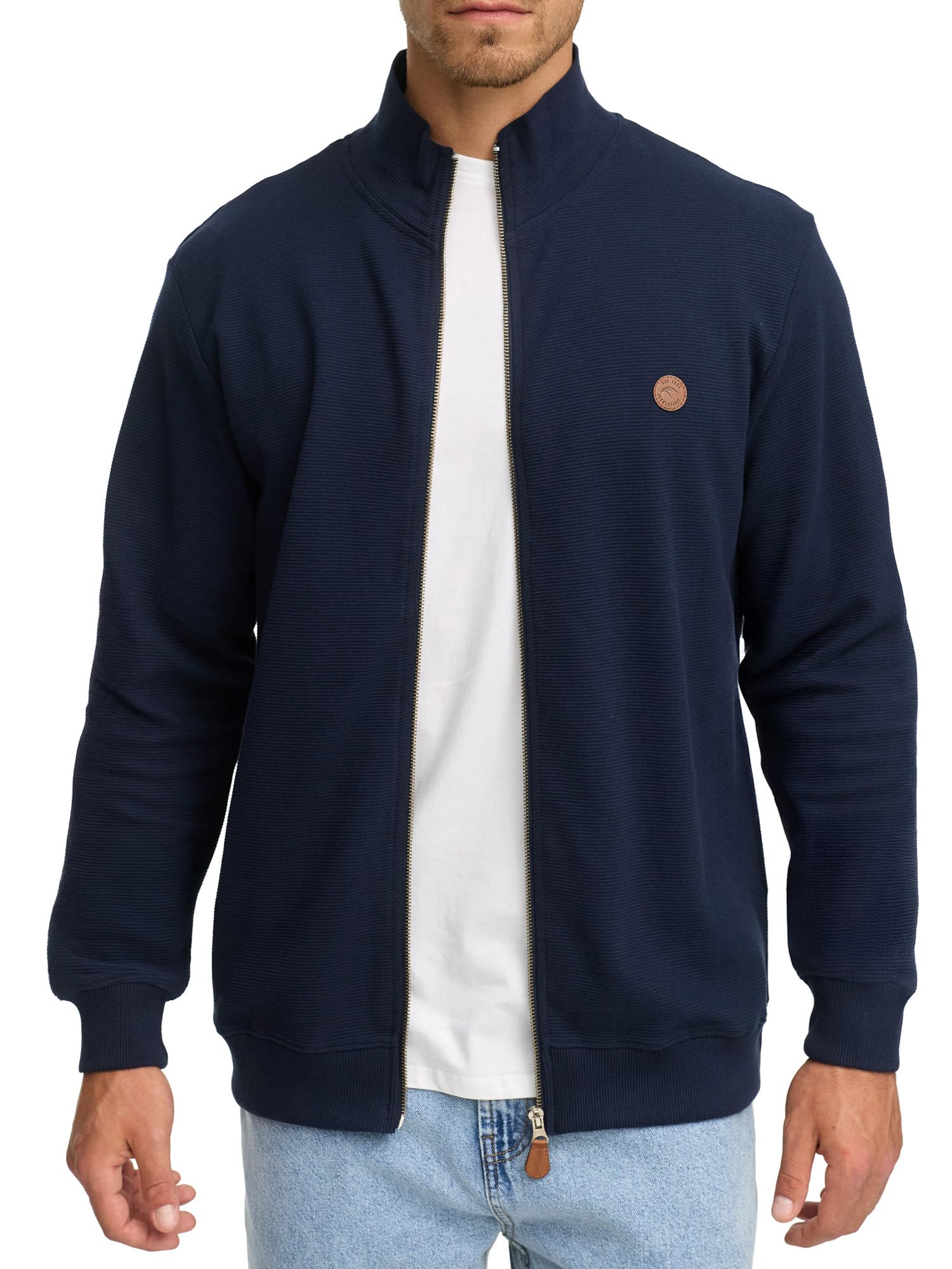 Indicode Herren INGuadalupe Strickjacke aus Baumwolle | Sweater mit RIPP-Bündchen Pullover für Männer