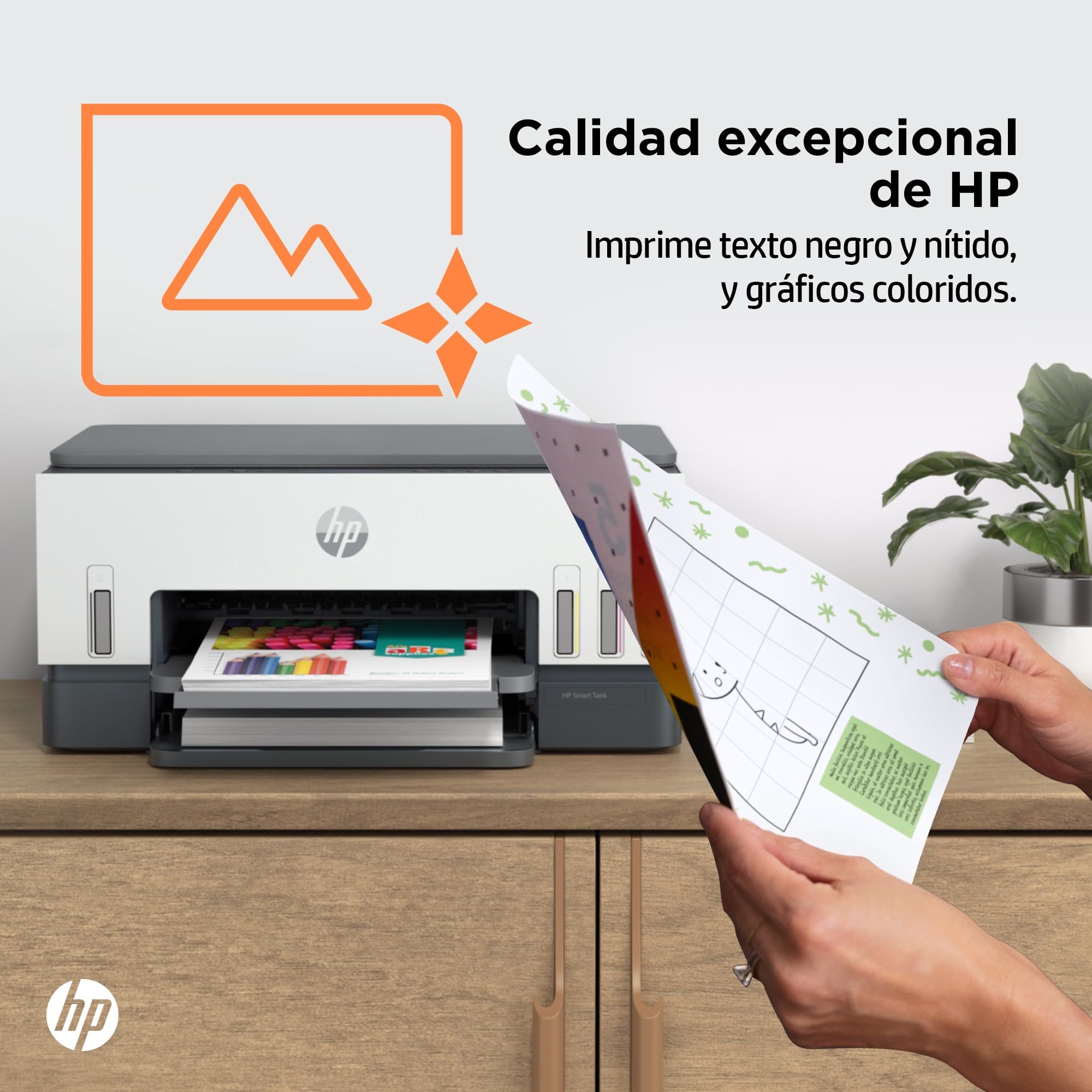 HP Smart Tank 6005, Impresora A4 Multifunción a Color, Inyección de Tinta, Wi-Fi de Doble Banda, Impresión automática a Doble Cara, Escáner, Copiadora, Smart App, Tinta incluida hasta 3 años