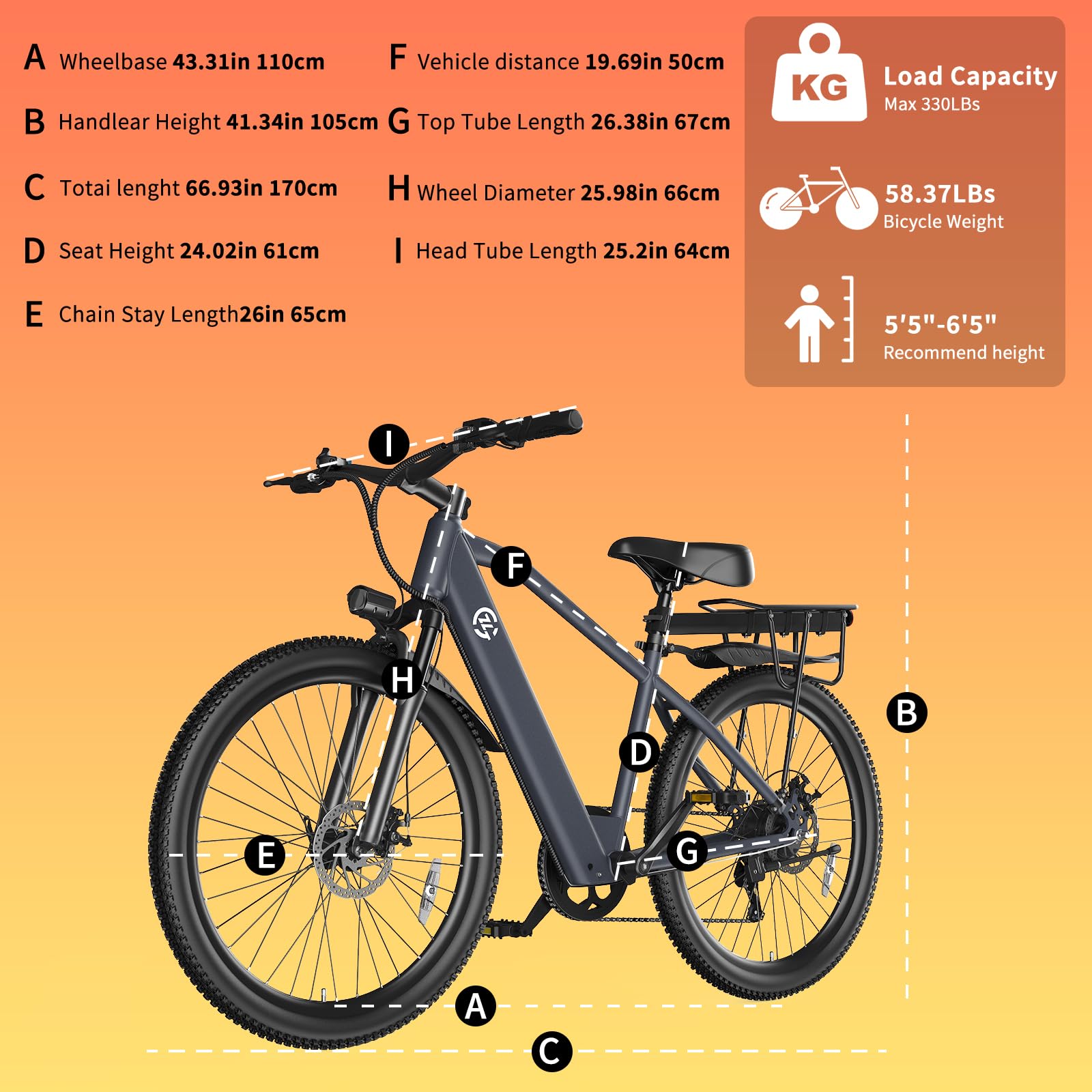 Bicicleta eléctrica de 26 pulgadas, para hombre y mujer, con motor de 250 W, batería de 36 V, 7 marchas, pantalla LCD, 3 modos de conducción, freno de disco doble, Pedelec, bicicleta de montaña E para