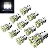 12V 1156 10 Pack Bright 1156 1141 1003 50-SMD White LED Bulbs For Car Interior RV Camper light