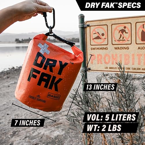 Miniatura 5 de EVERLIT Kit de primeros auxilios impermeable Dry FAK de 290 piezas, kit médico de supervivencia de emergencia para barco, mochilero, senderismo,