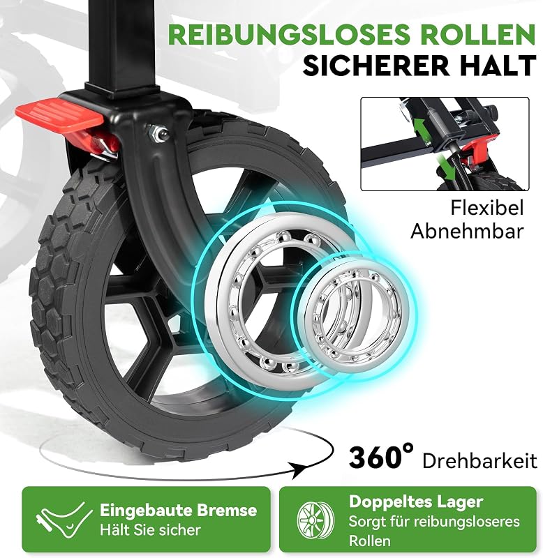 HIKENTURE összecsukható kézikocsi 140L 150kg teherbírás strand camping bevásárlás - Black