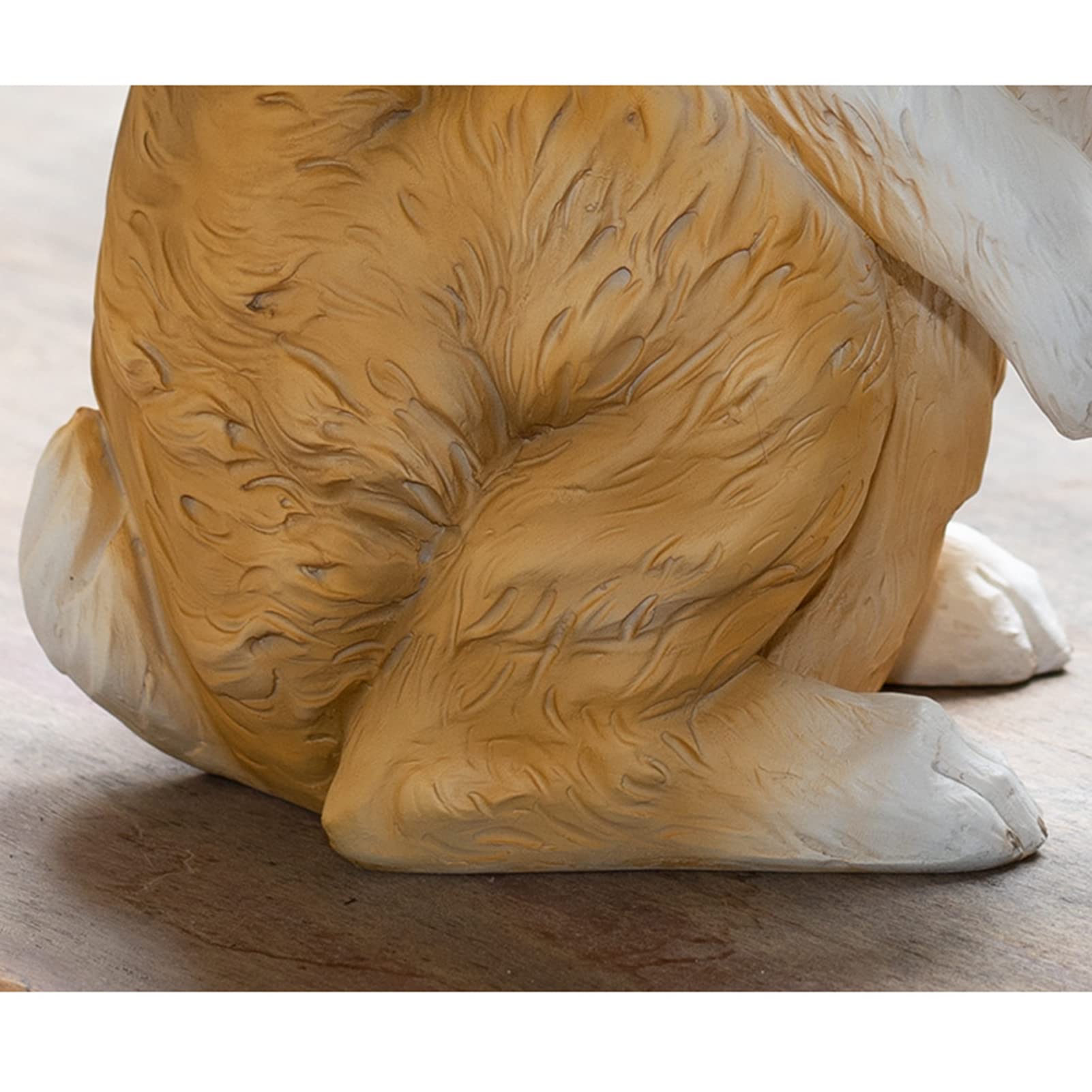 MFFIRE Garten Figur Simulierter Kaninchen Kunstharz Handwerk Sammler Tierfiguren Deko für Draußen Garten Miniaturen Skulpturen & Statuen Schmuckstück,Orange