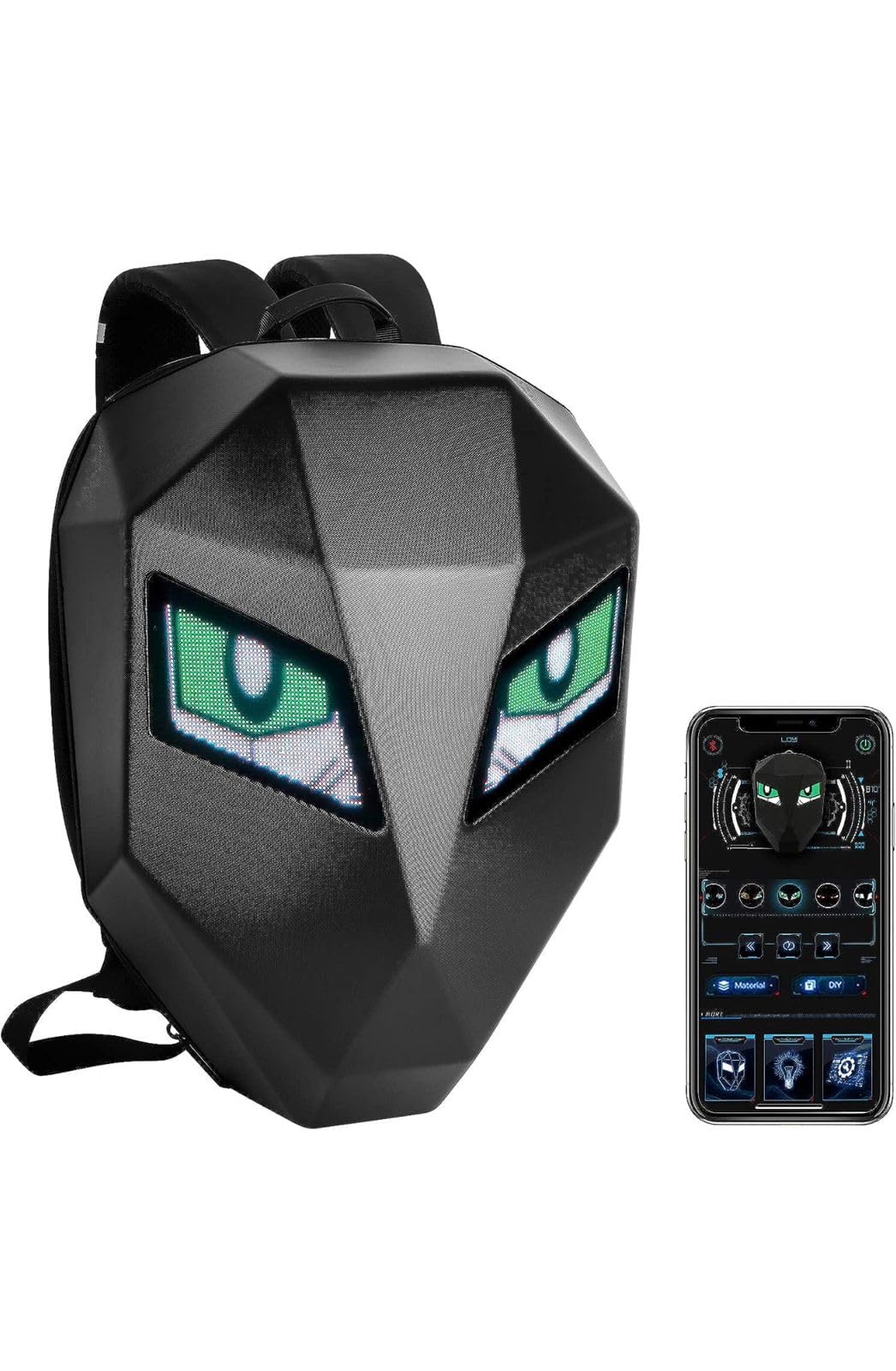 LOY LED Knight Backpack, LED Backpack,Laptop Backpack,Bluetooth backpack,DIY programming backpack, Travel and Camping Storage Bag, Electronic Bike & Motorcycle Backpack (Black color)