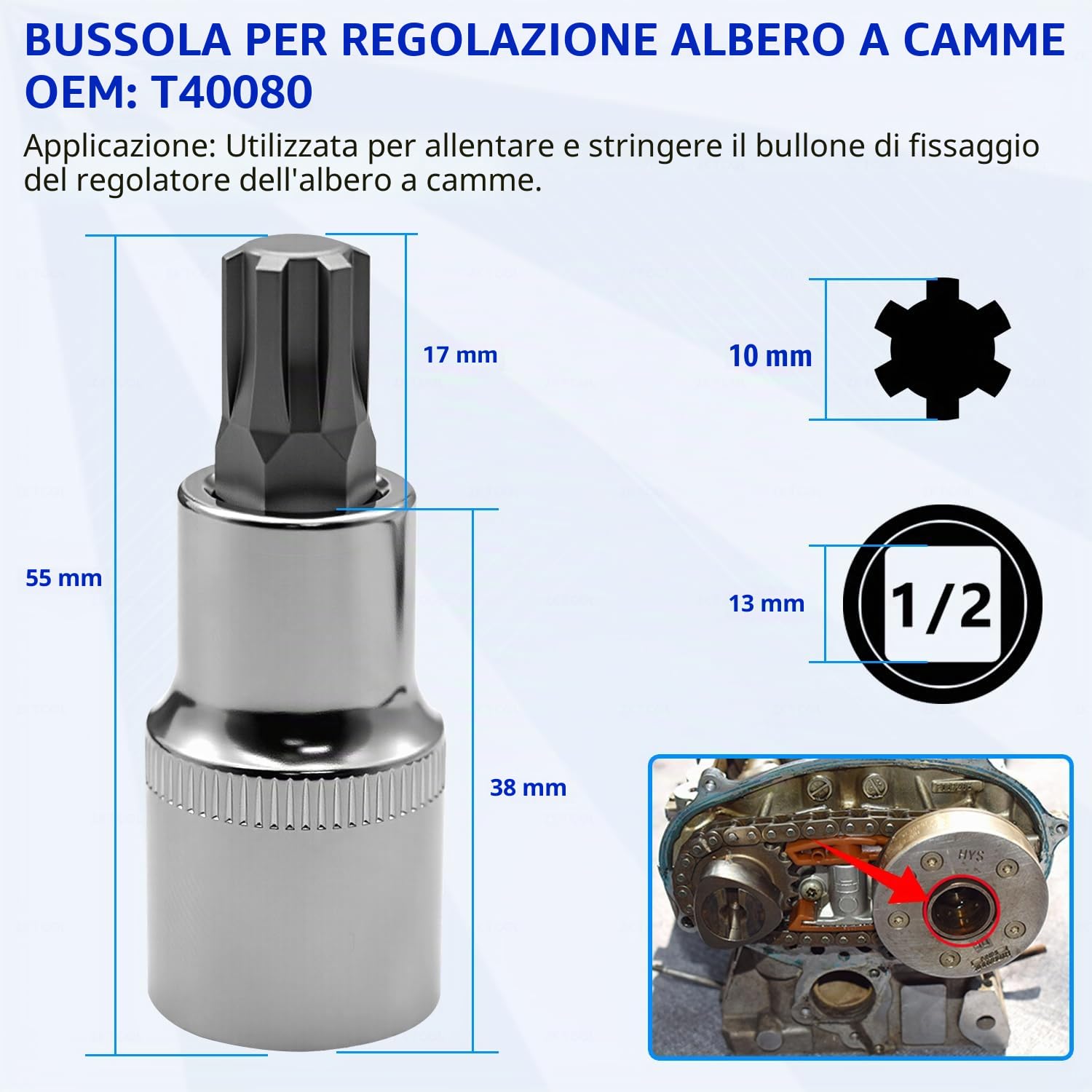 ZKTOOL Strumenti per la Distribuzione del Motore, Compatibile con Audi VW C6 A4L A6L 2.0L Turbo 2.0L FSI/TFSi BPJ CDL, OEM T10252, Bloccaggio Fasatura Allineamento Albero a Camme e Albero Motore