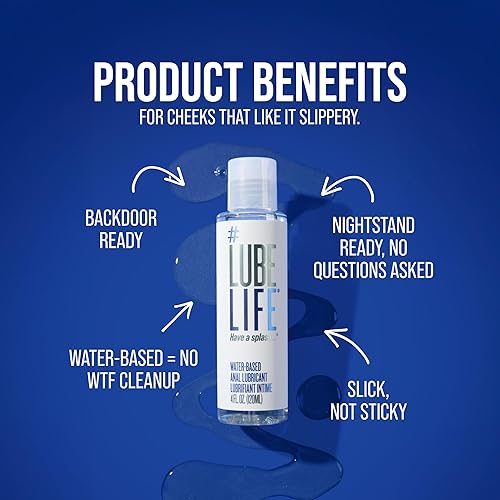 Miniatura 6 de LubeLife Lubricante anal a base de agua para hombres, mujeres y parejas lubricante personal seguro para juguetes y compatible con condones, gel